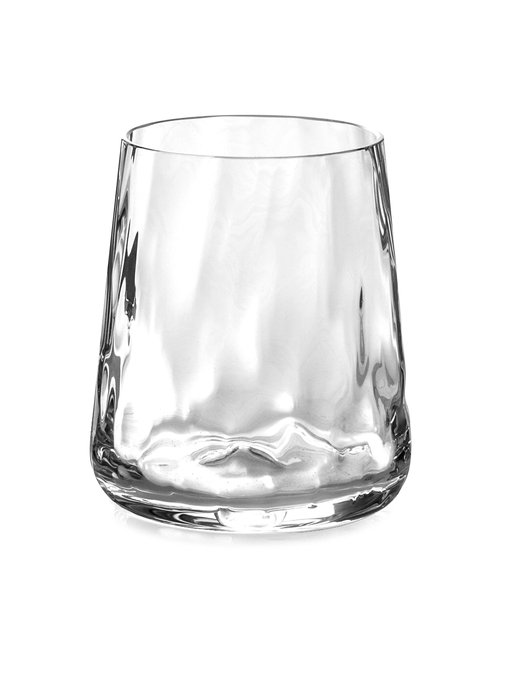 Michael Aram Set of Four Ripple Effect Crystal Double Old Fashion Glasses