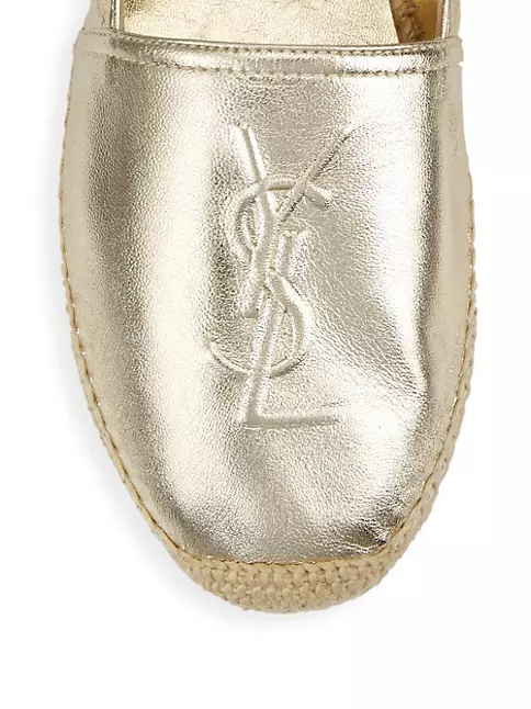 Saint Laurent leather espadrilles with YSL logo