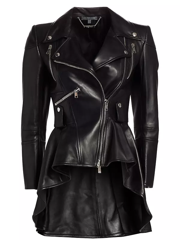 Belted Coat with Criss Cross Collar Black Technical Fabric with Crinkled  Effect