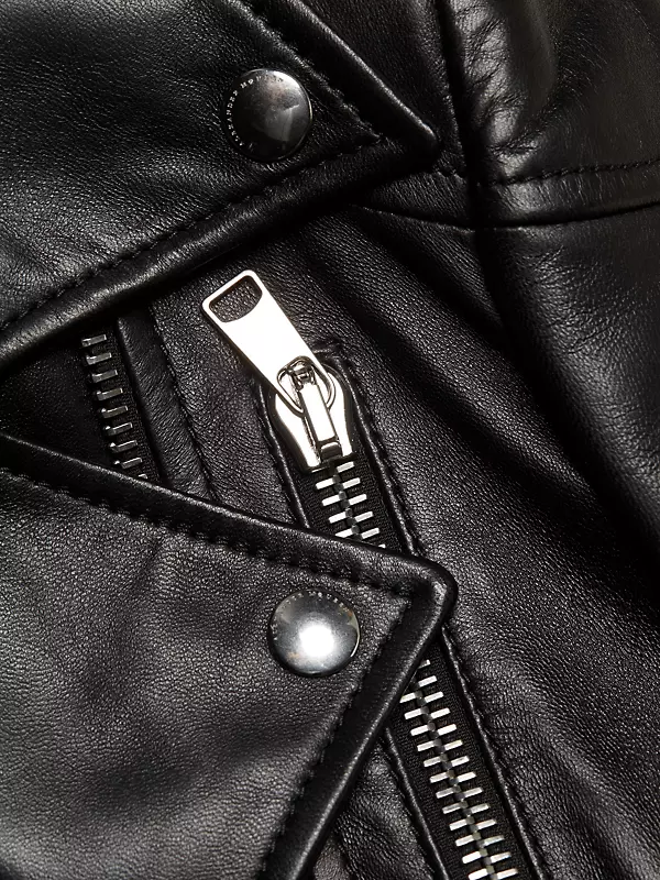 Shop Alexander McQueen Leather Peplum Moto Jacket