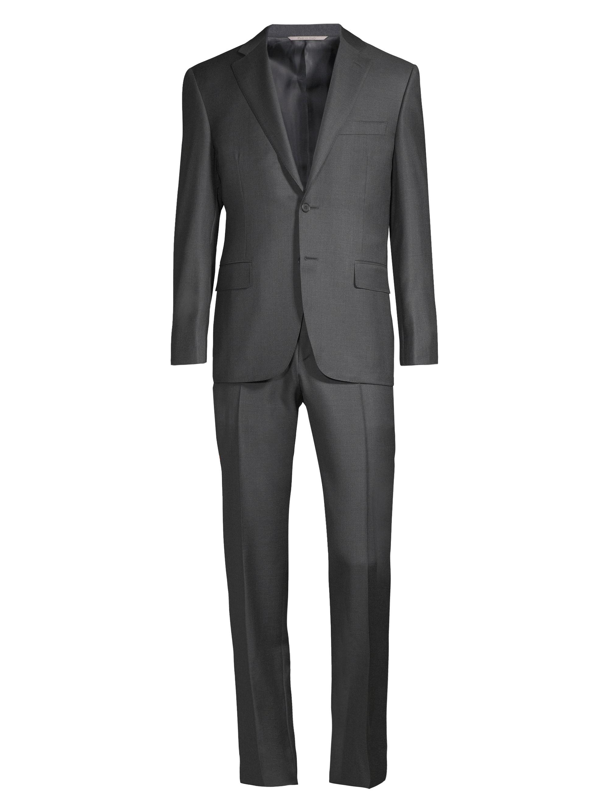 Canali Men's Regular Fit Solid Two-Piece Suit - Charcoal