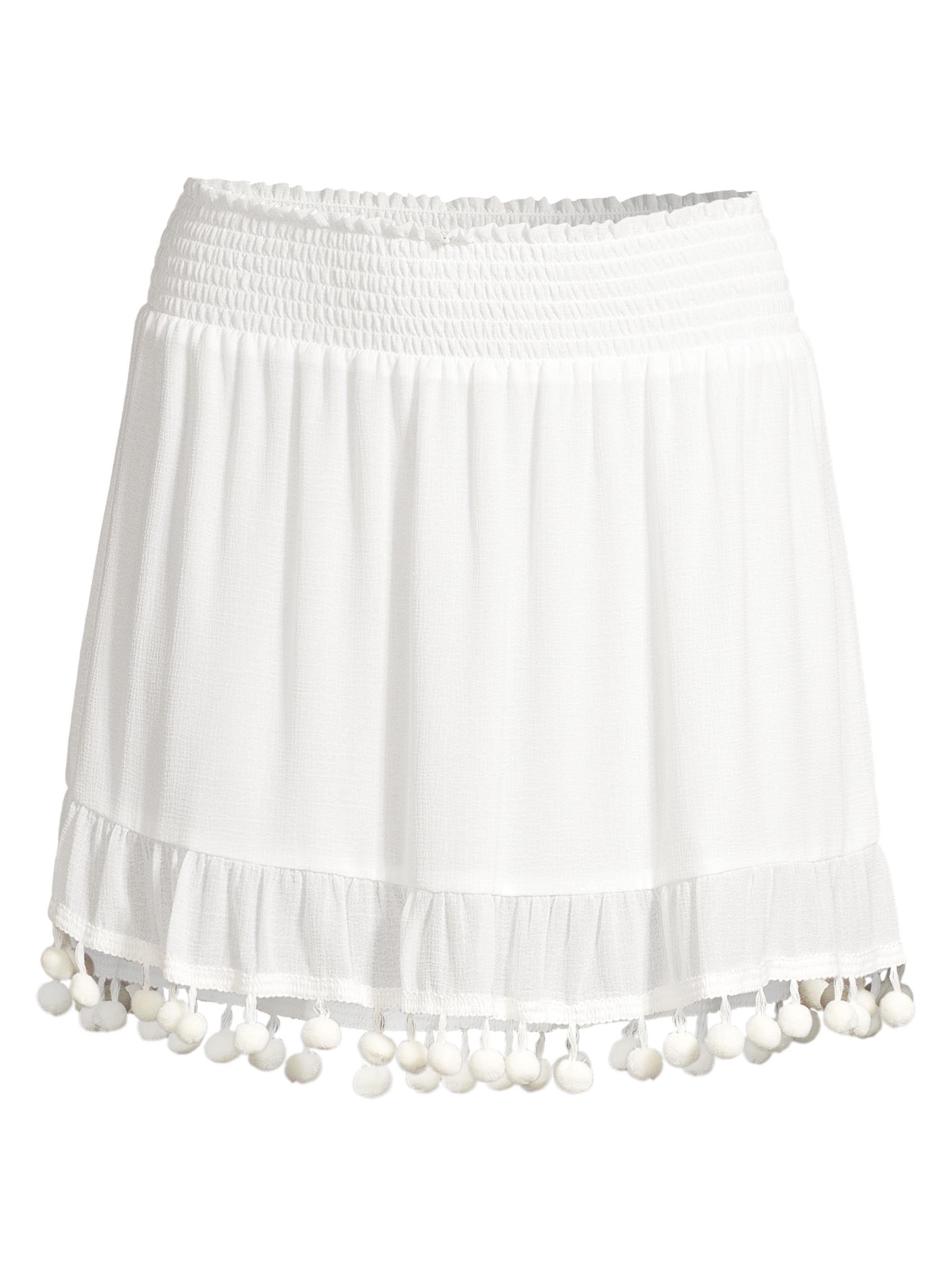 Ramy Brook Women's Stevie Pompom Trim Mini Skirt - White