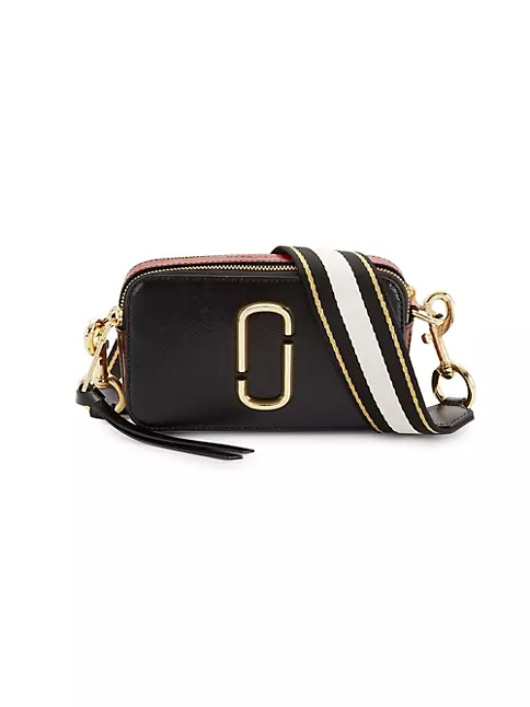 Marc Jacobs Black & Goldtone The Snapshot Leather Crossbody Bag