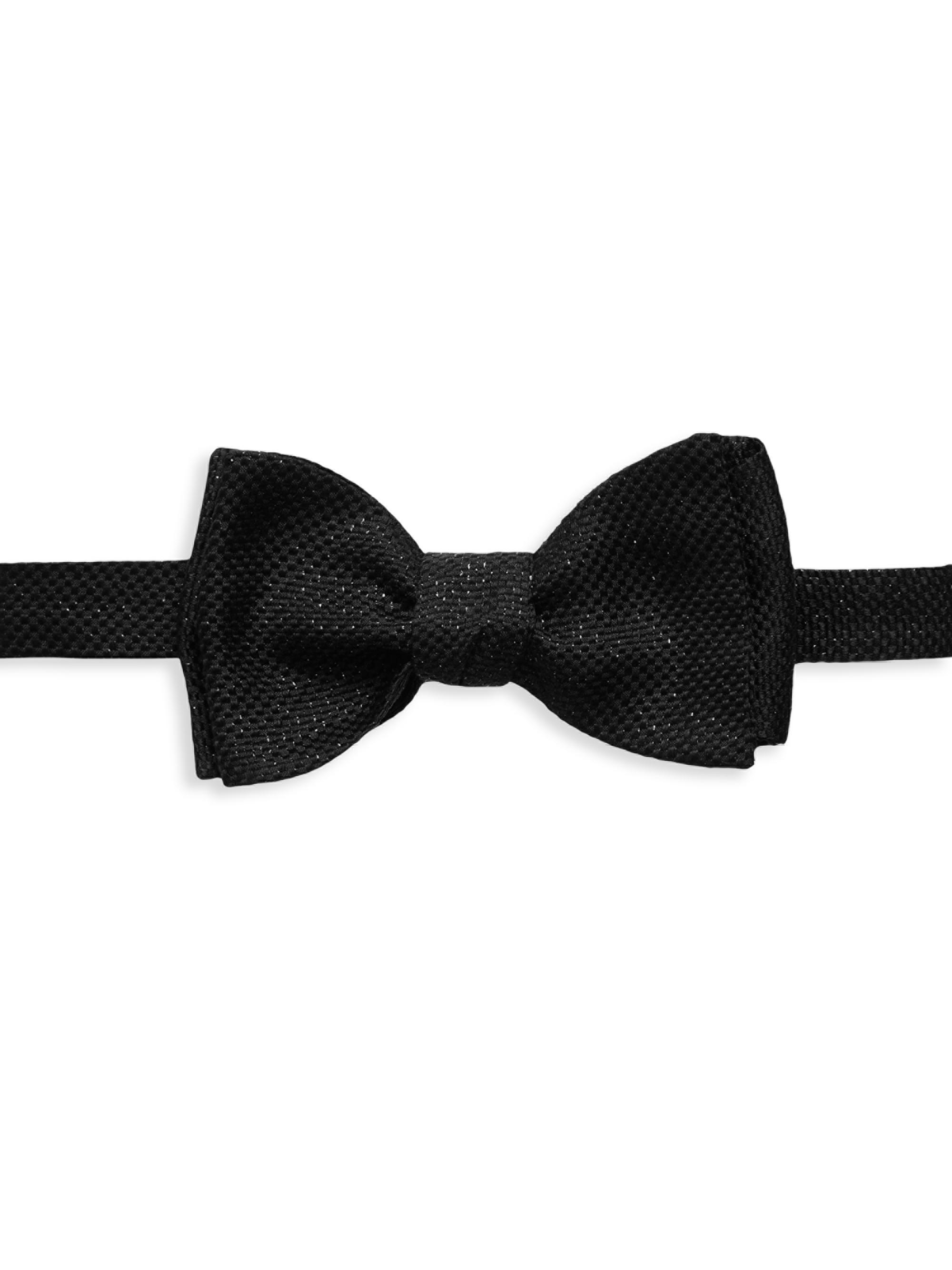 Eton Men's Weave Silk Ready-Tied Bow Tie - Black