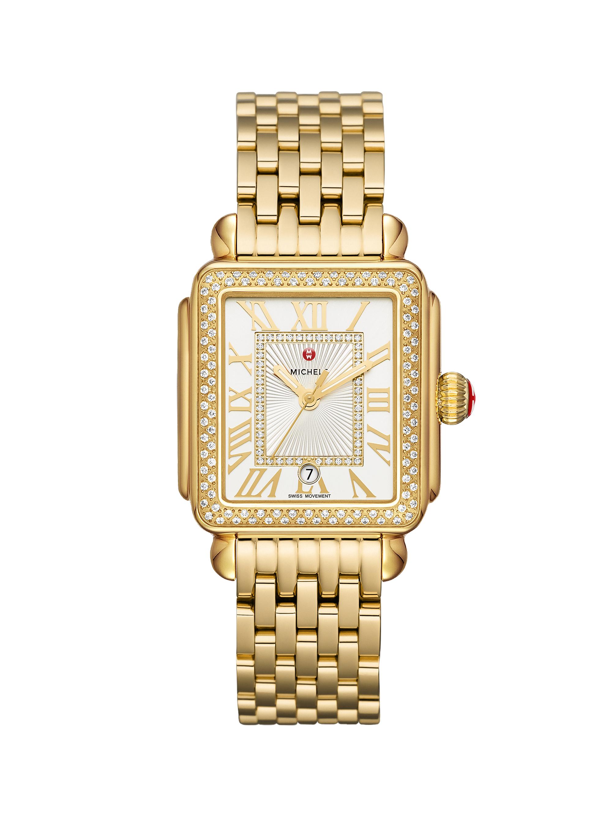 Michele Women's Deco Madison 18K-Gold-Plated & 0.72 TCW Diamond Bracelet Watch/33MM x 35MM - Gold