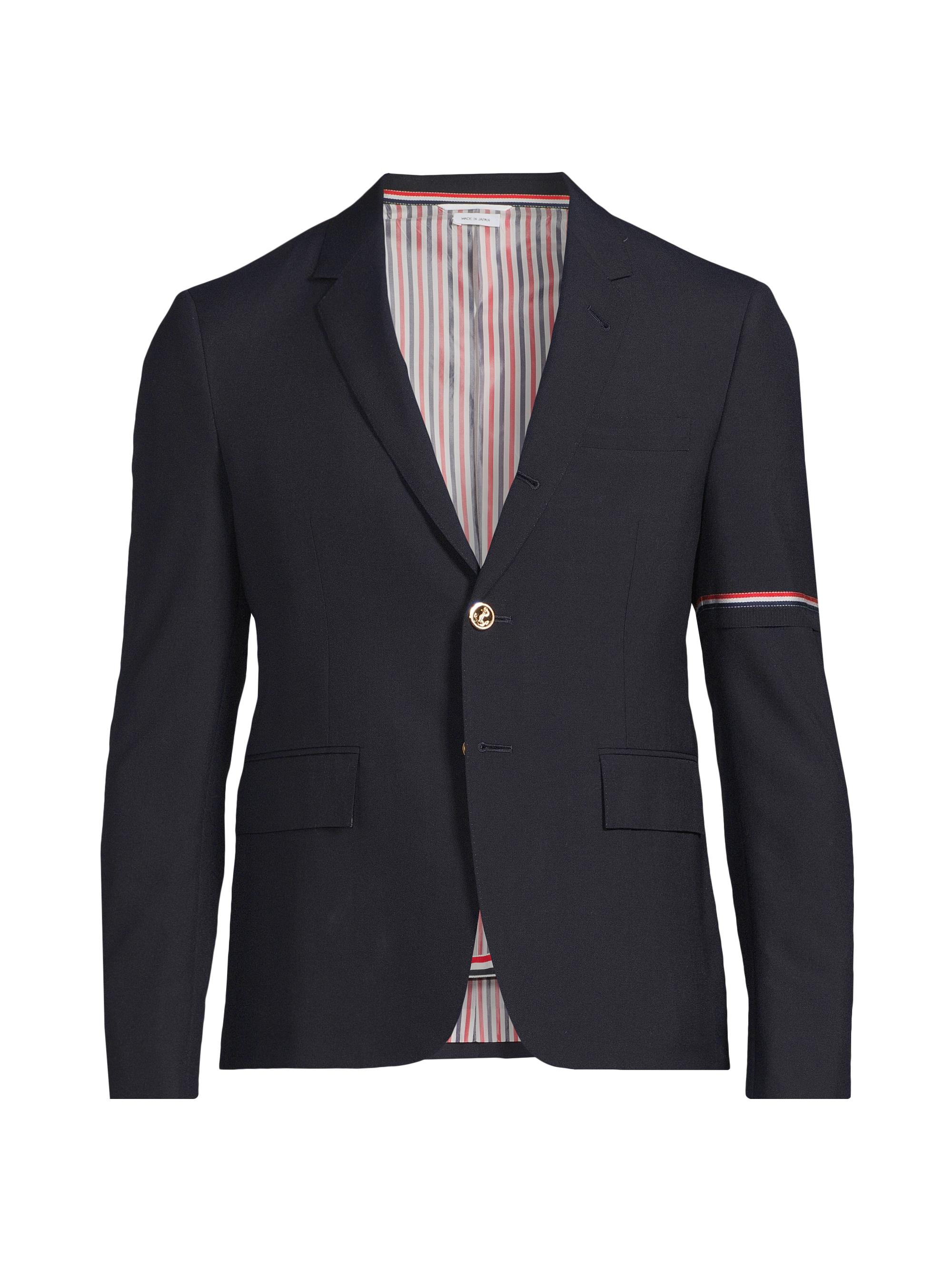 Thom Browne Men's Stripe-Trim Sportcoat - Navy