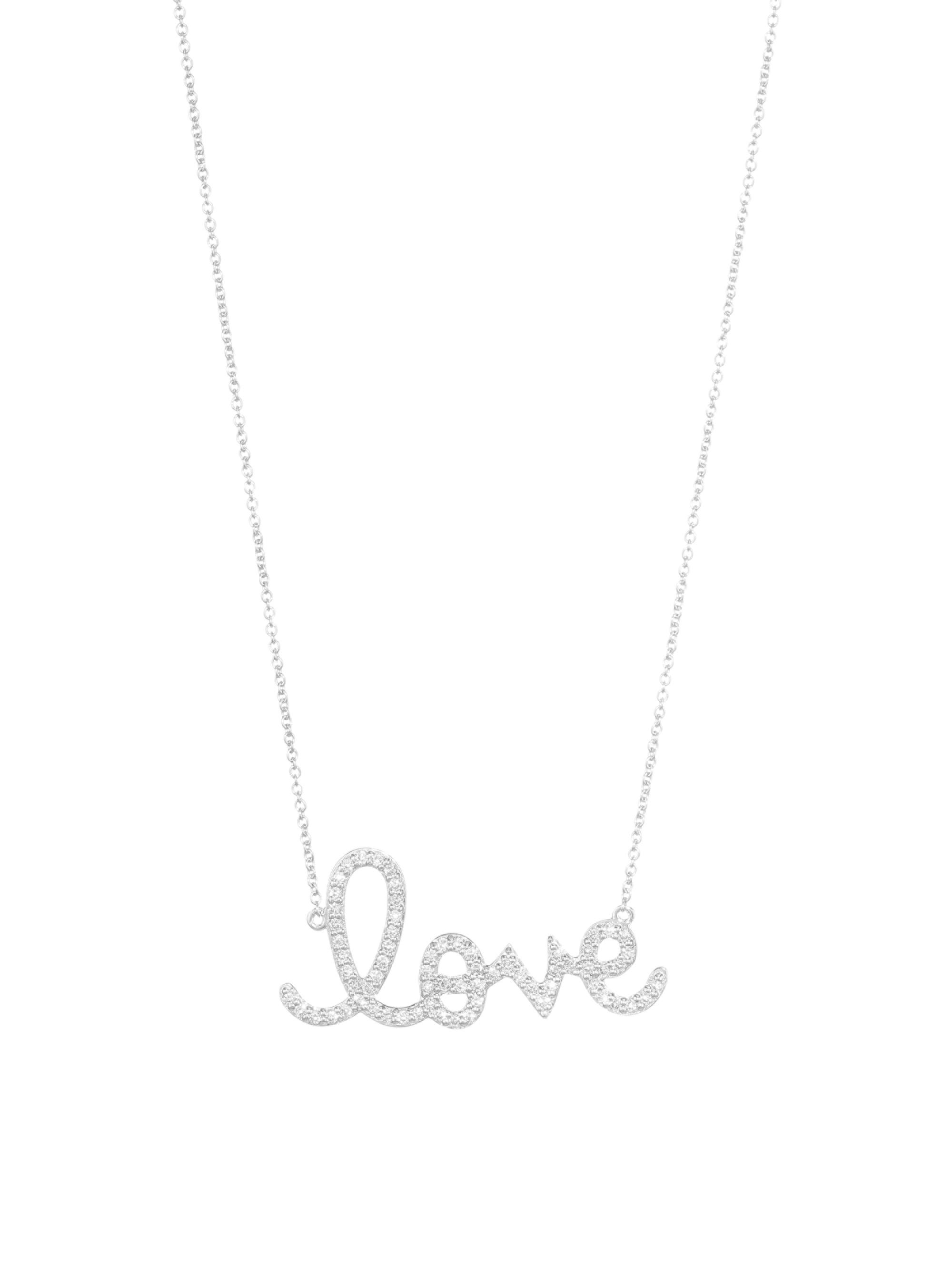 Sydney Evan Women's Diamond and 14K White Gold Love Necklace