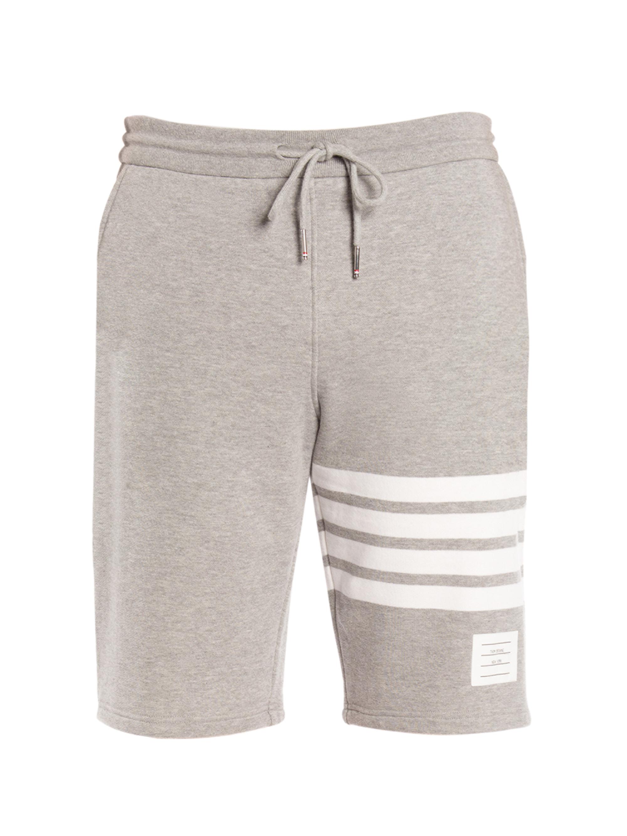 Thom Browne Men's Classic Drawstring Cotton Sweatshorts - Light Grey