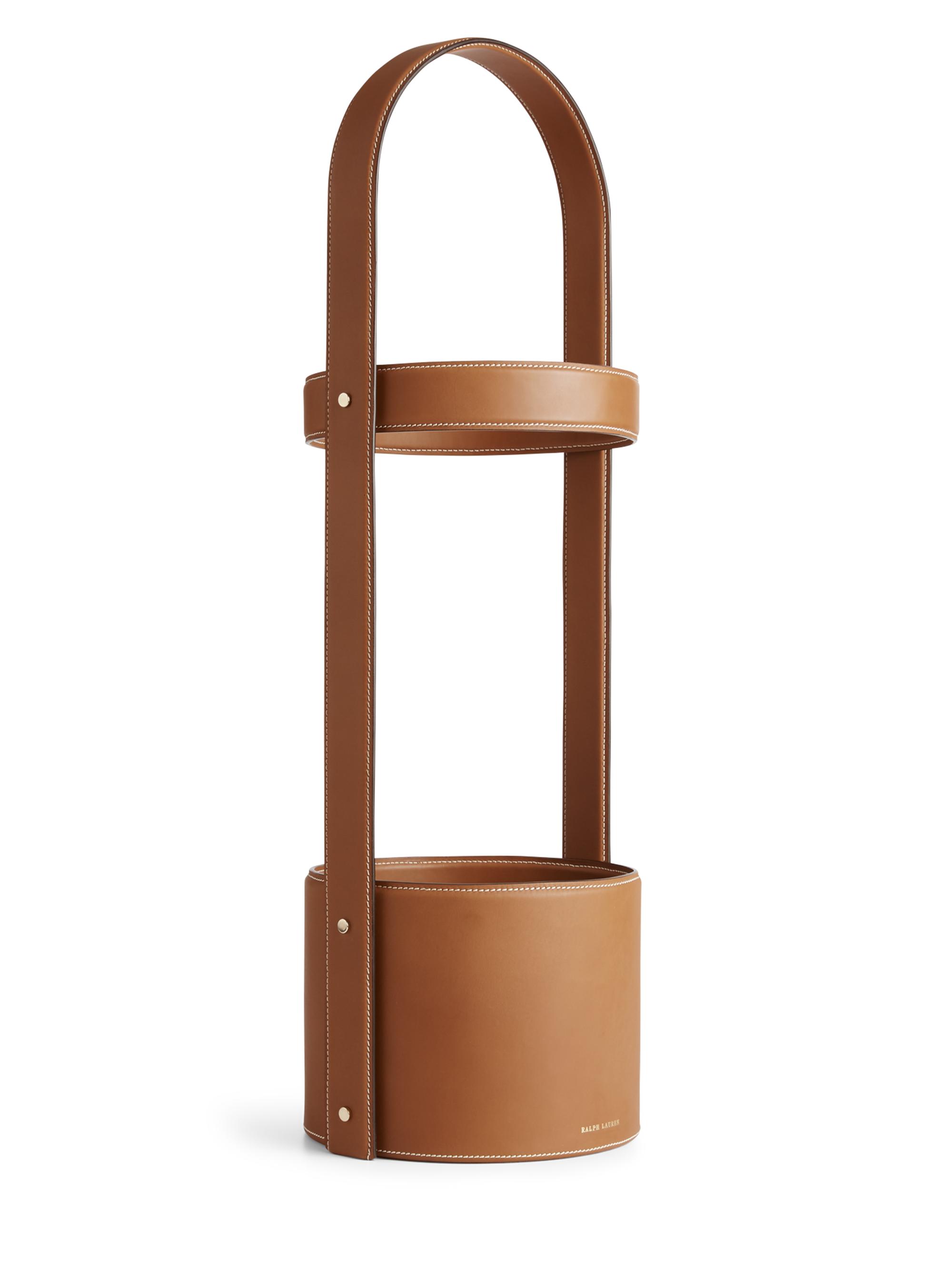 Ralph Lauren Brennan Leather Umbrella Stand - Saddle