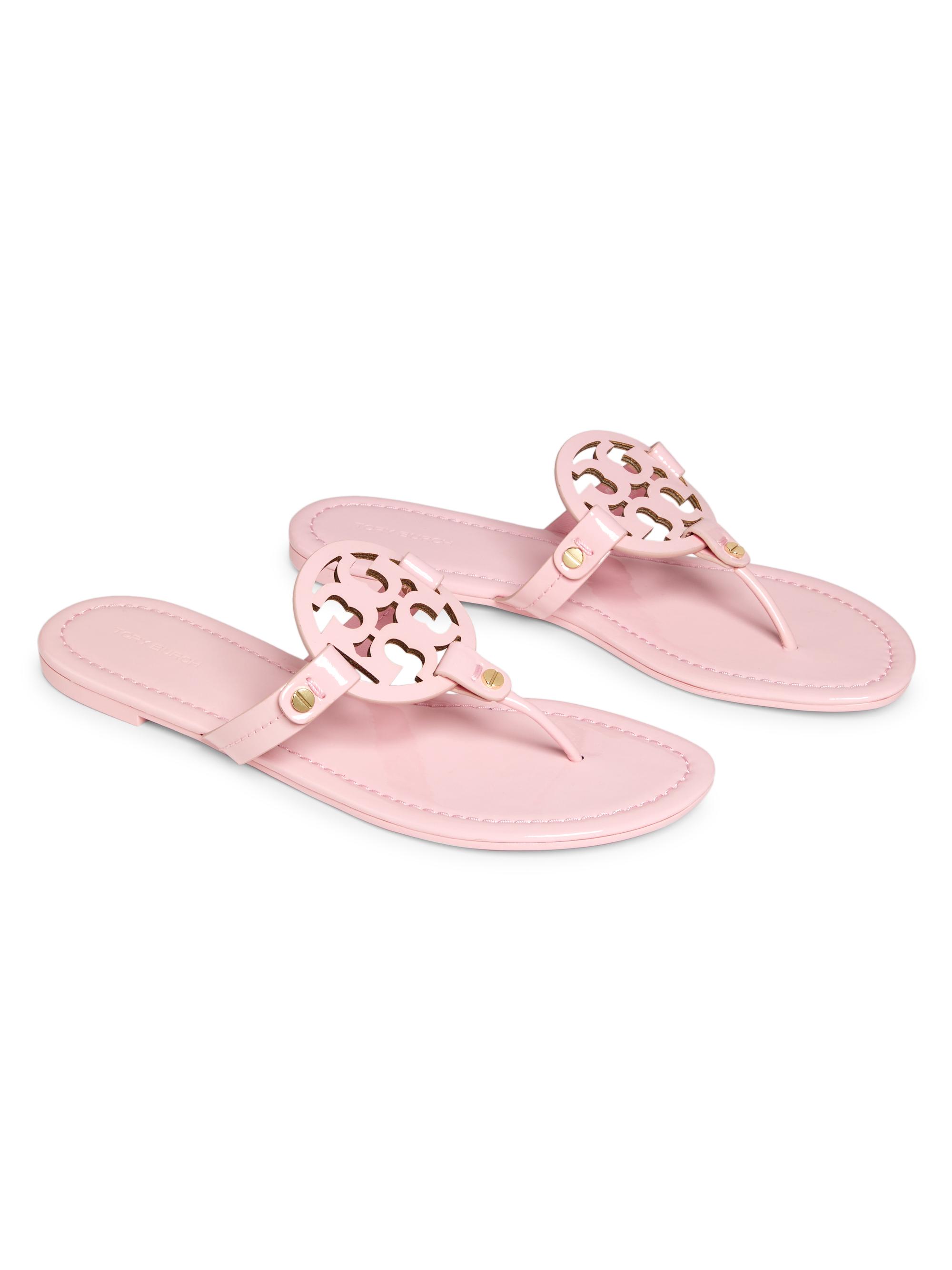 Tory Burch Women's Miller Leather Thong Sandals - Pink