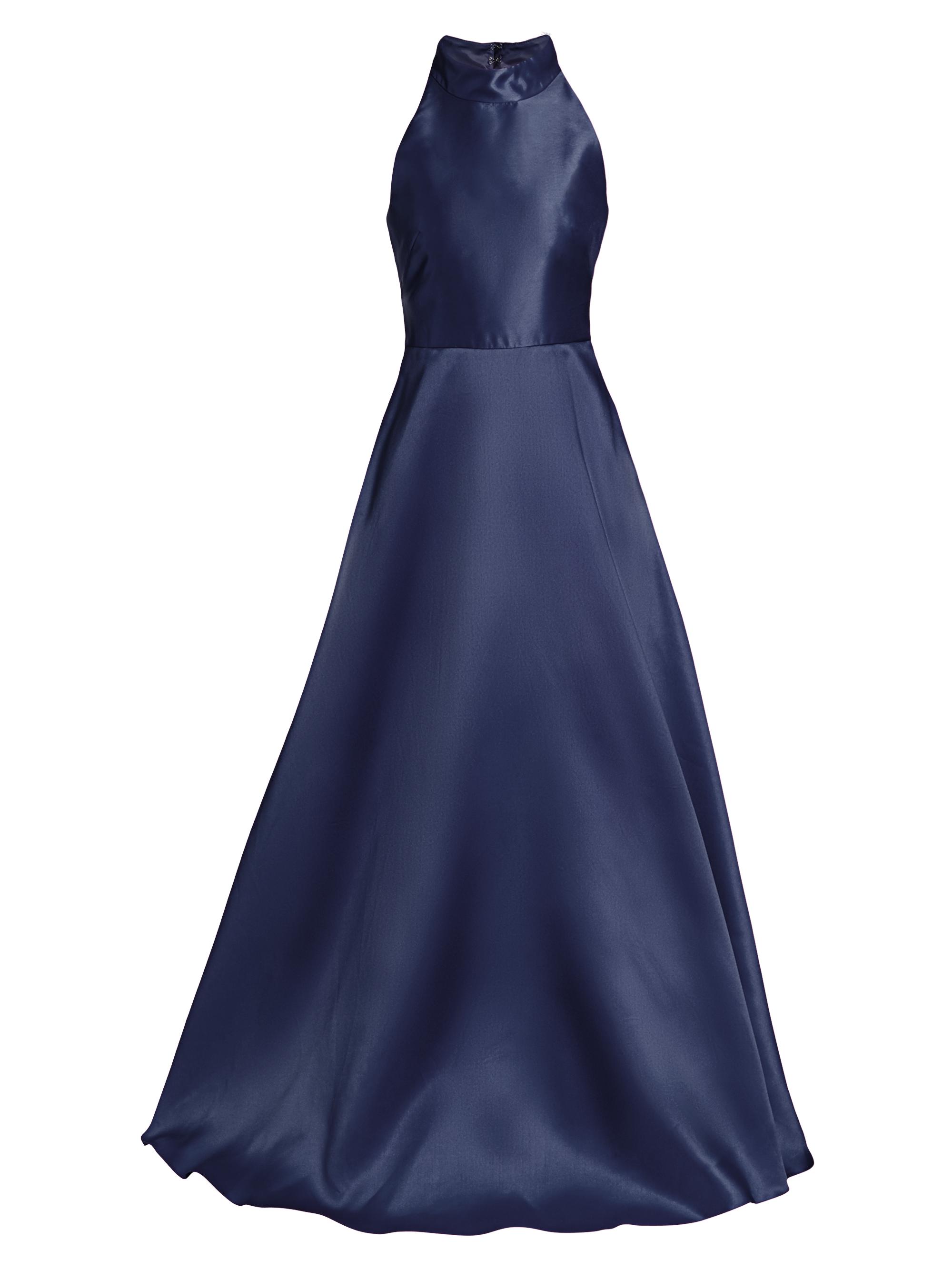 ML Monique Lhuillier Women's Halter Satin Ball Gown - Navy