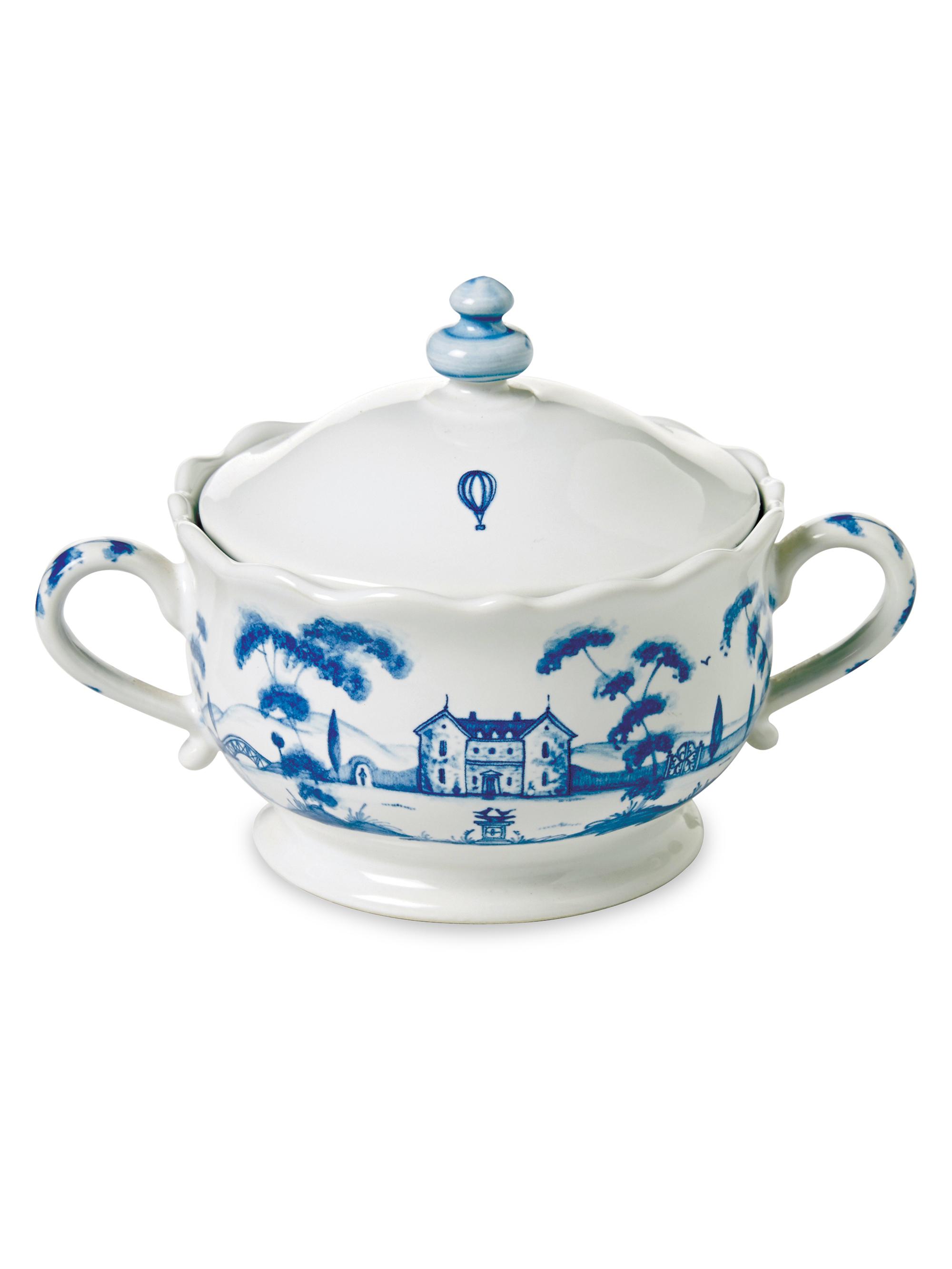 Juliska Country Estate Sugar Bowl With Lid - Blue