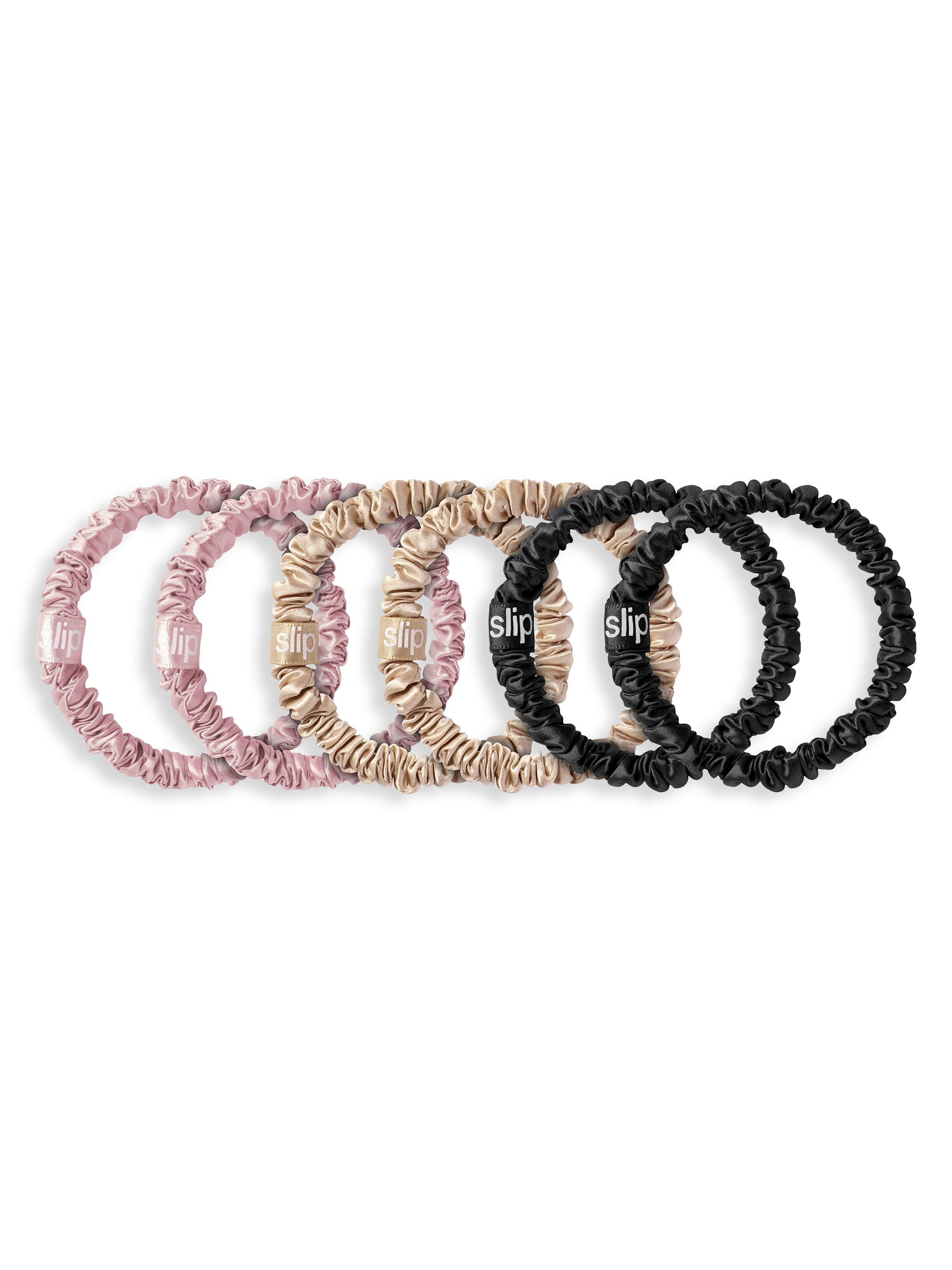 slip Women's 6-Pack Pure Silk Skinny Scrunchies - Mixed