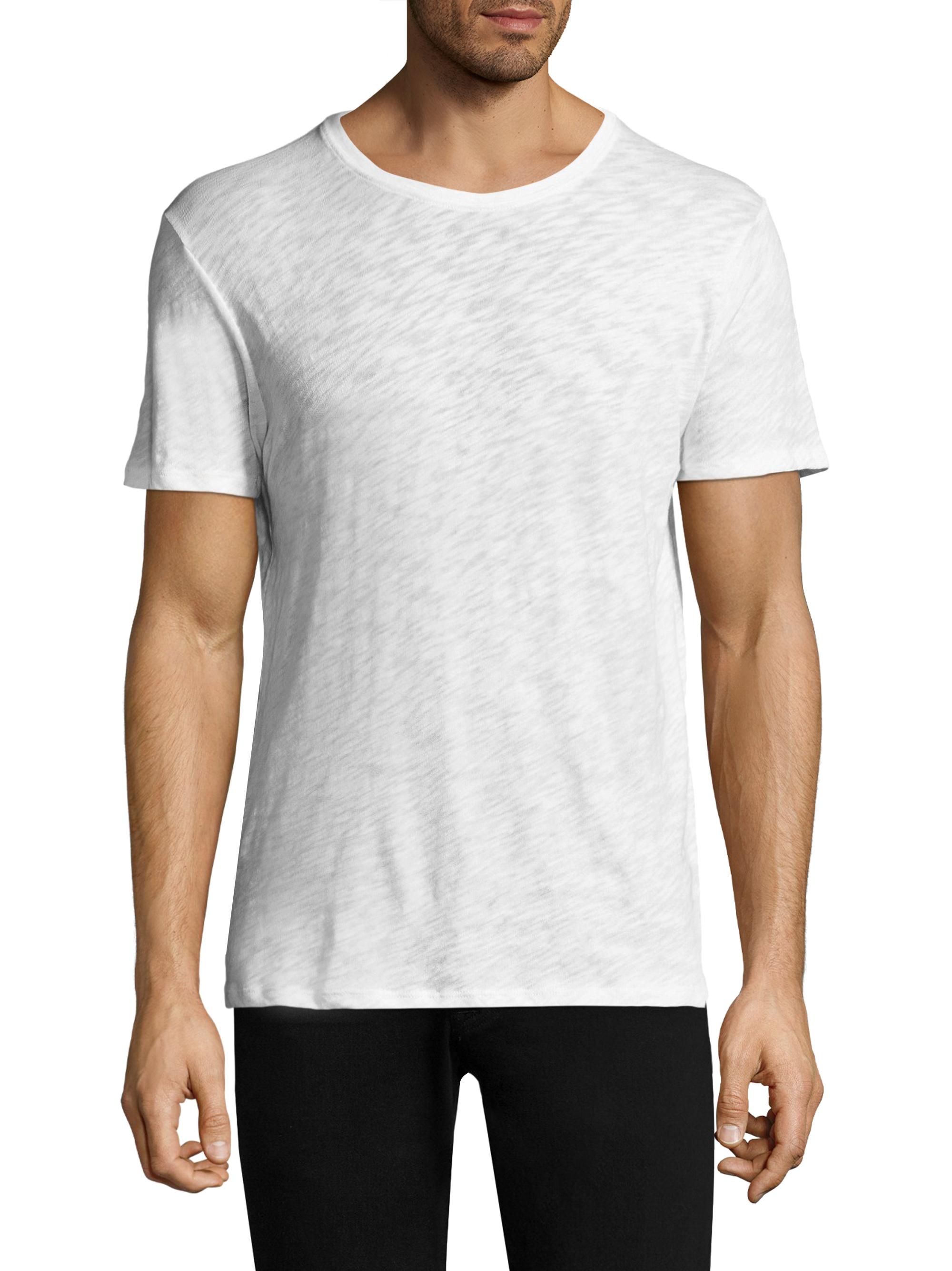 ATM Anthony Thomas Melillo Men's Slub Cotton Crewneck Tee - White