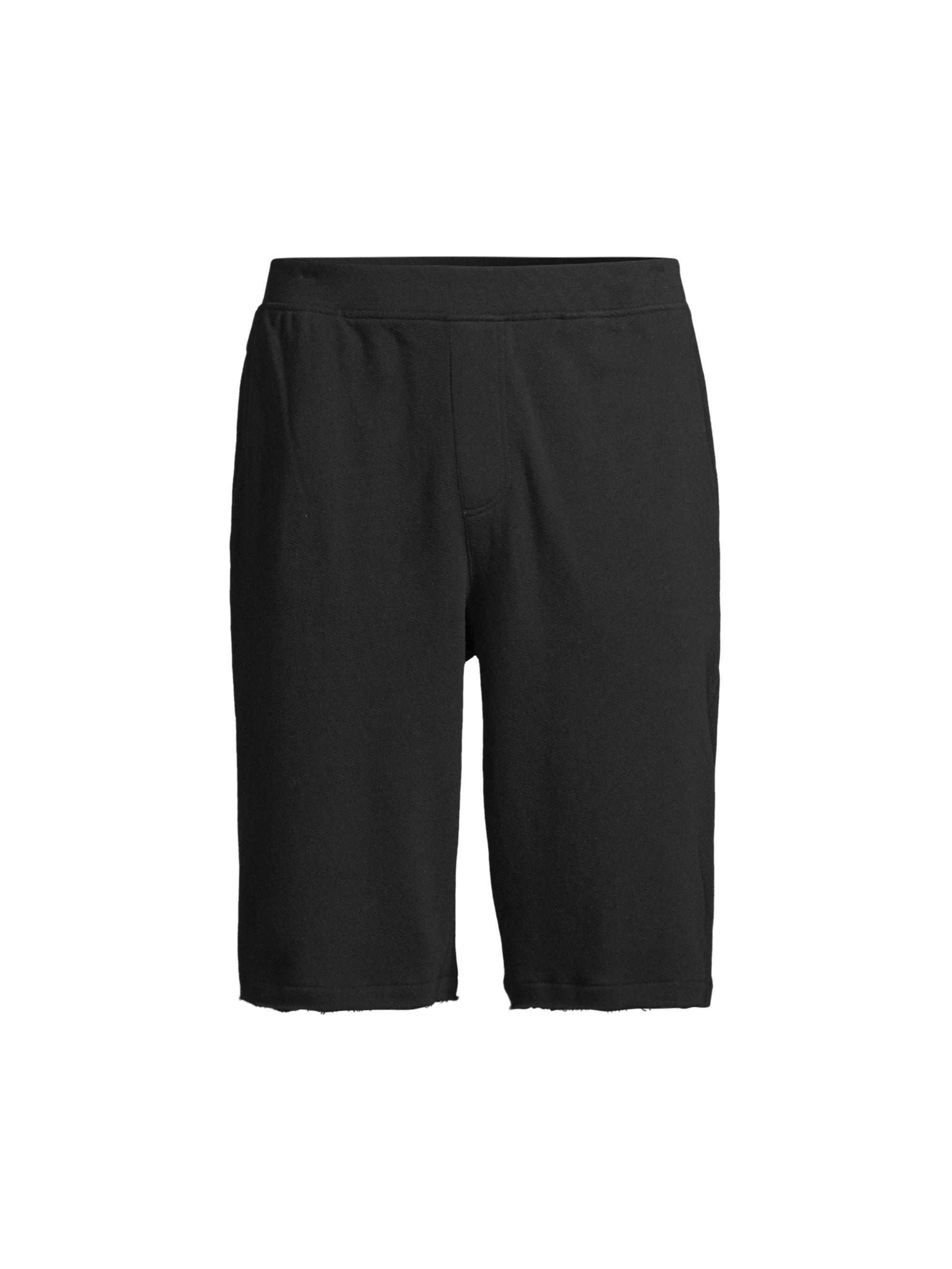 ATM Anthony Thomas Melillo Men's Slim Straight Pull-On Distressed Shorts - Black