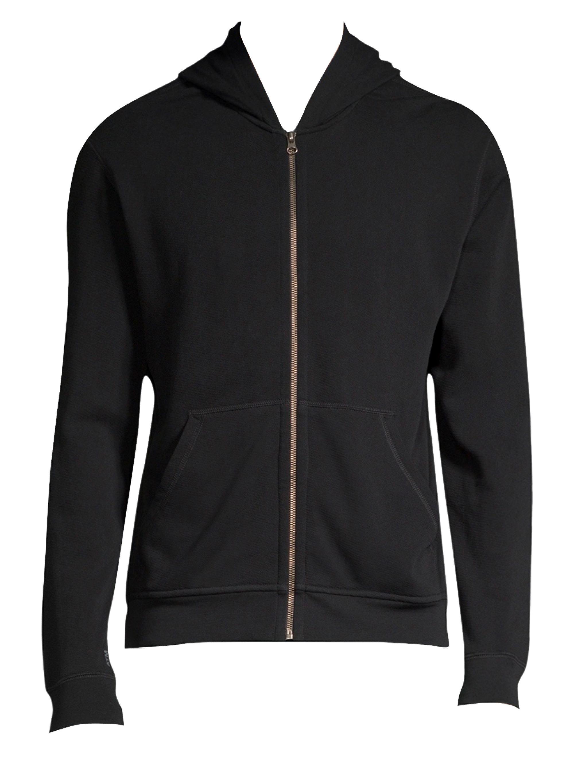 ATM Anthony Thomas Melillo Men's French Terry Stretch Full-Zip Hoodie - Black