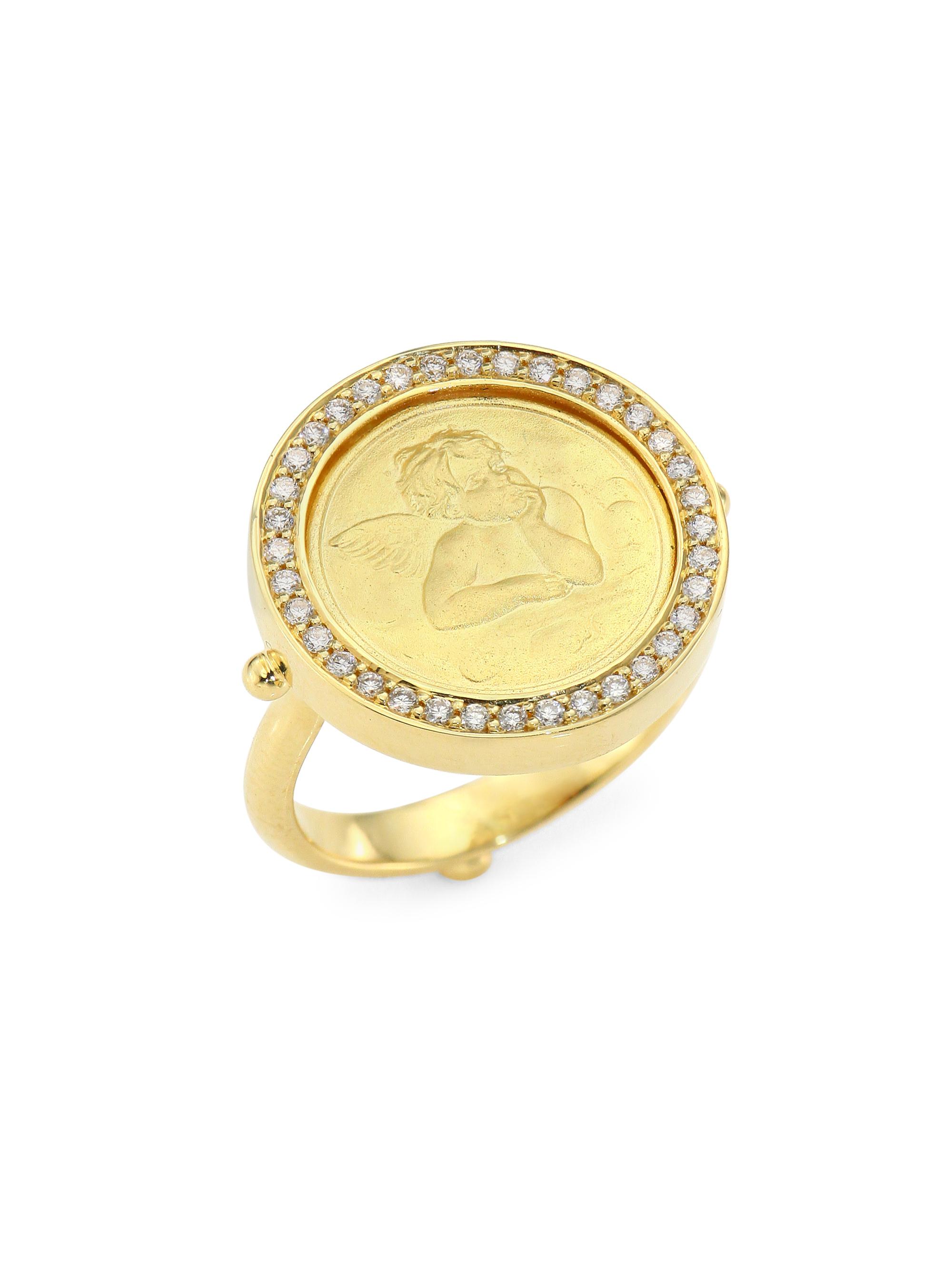 Temple St. Clair Women's Diamond & 18K Gold Angel Ring - Yellow Gold