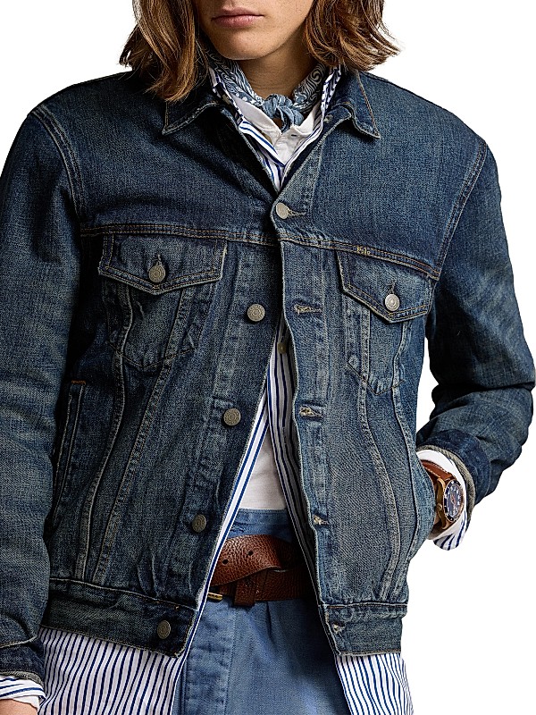 Shop Polo Ralph Lauren Faded Denim Trucker Jacket | Saks Shop Polo Ralph Lauren Faded Denim Trucker Jacket | Saks