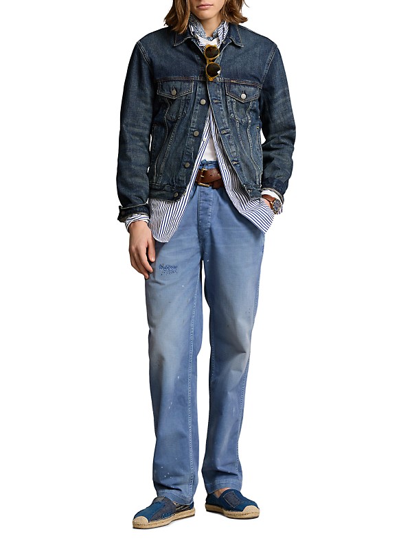 Shop Polo Ralph Lauren Faded Denim Trucker Jacket | Saks Shop Polo Ralph Lauren Faded Denim Trucker Jacket | Saks