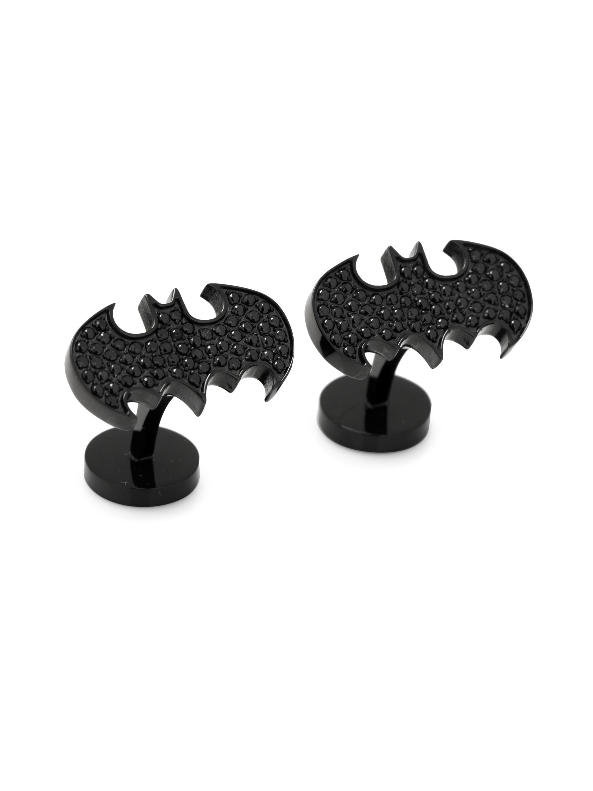 Cufflinks, Inc. Men's Black Pavé Crystal Batman Cufflinks - Black