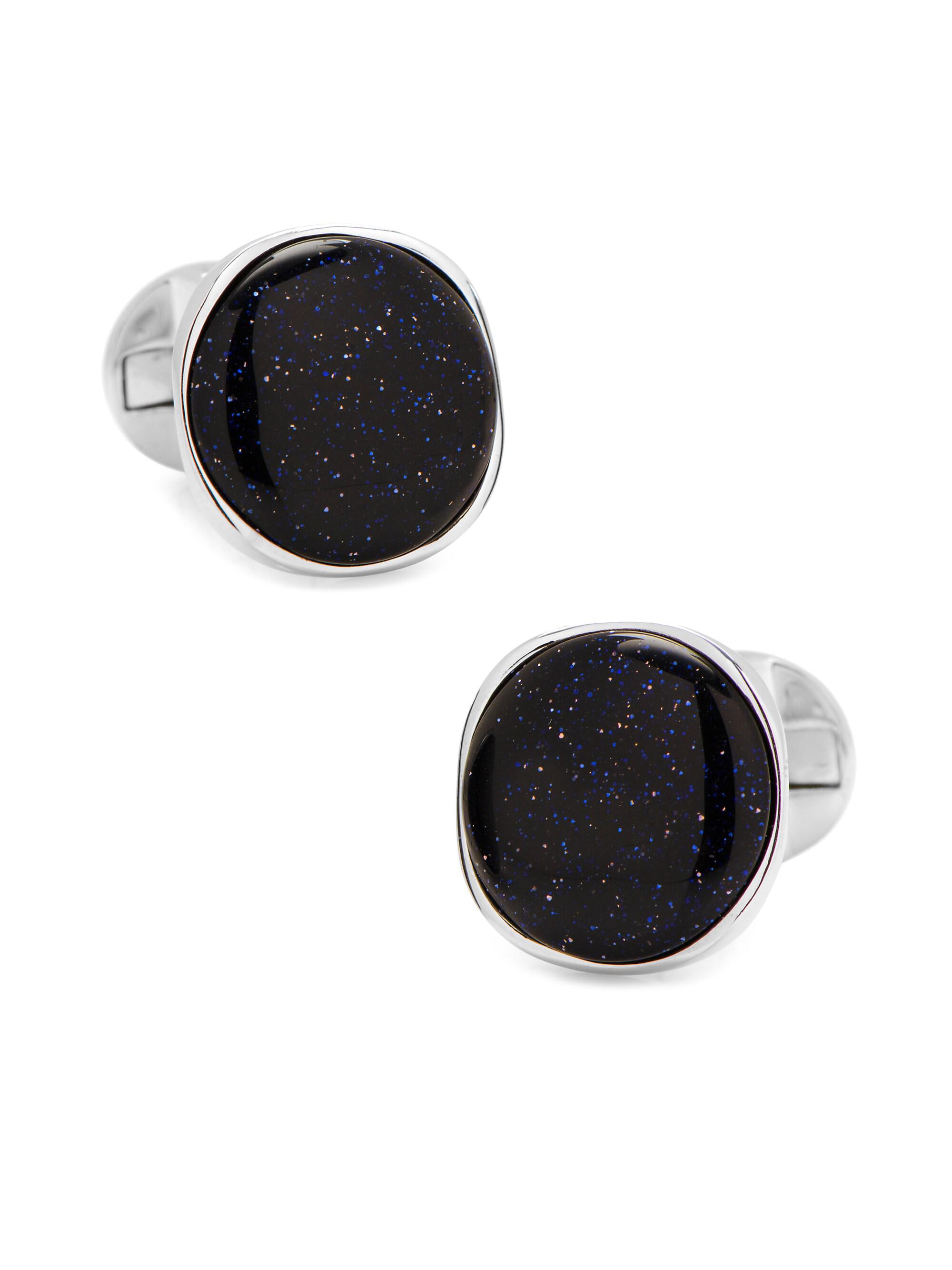 Cufflinks, Inc. Men's Round Galaxy Sterling Silver Cufflinks - Silver