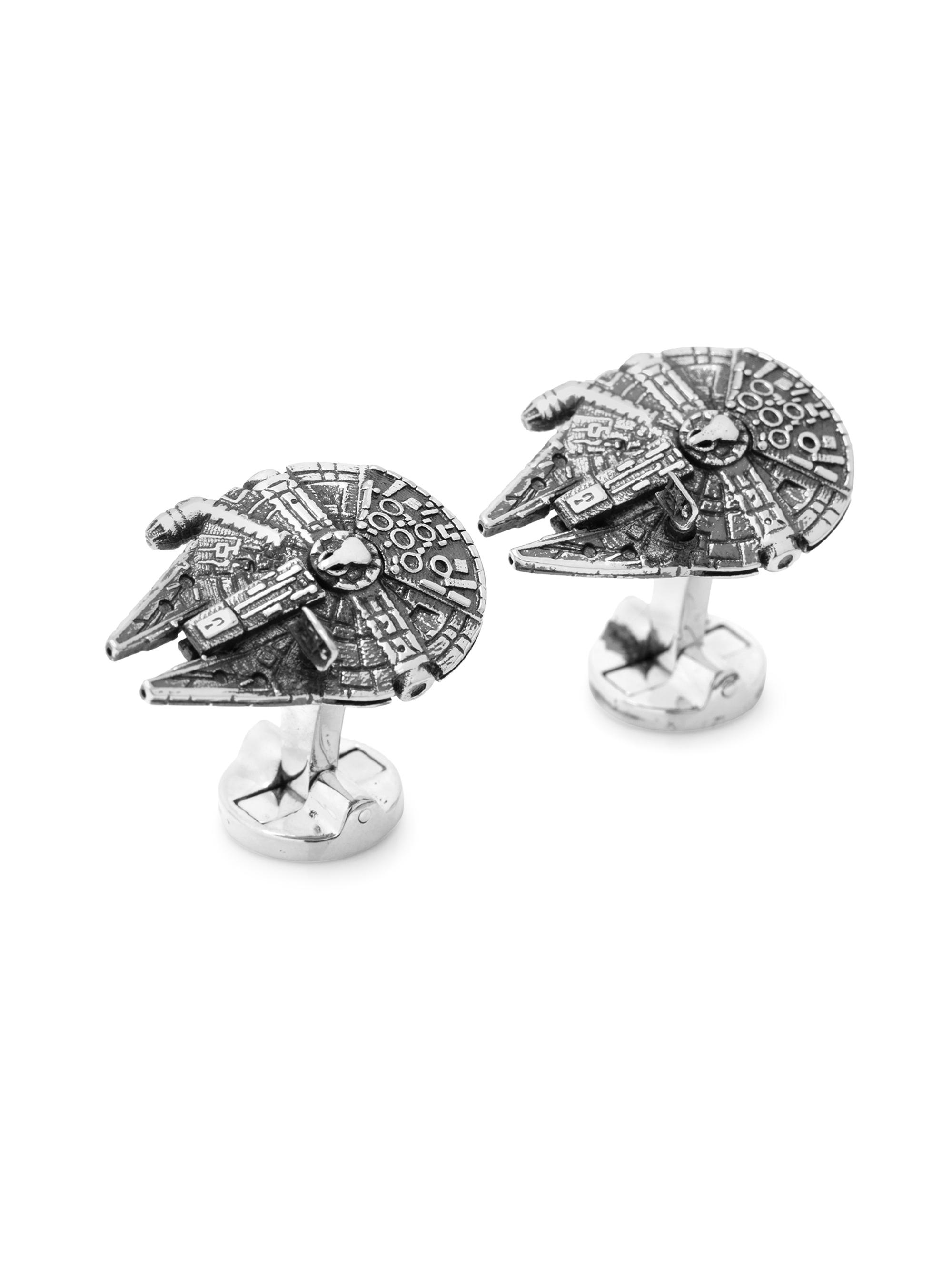 Cufflinks, Inc. Men's 3D Millennium Falcon Cufflinks - Silver