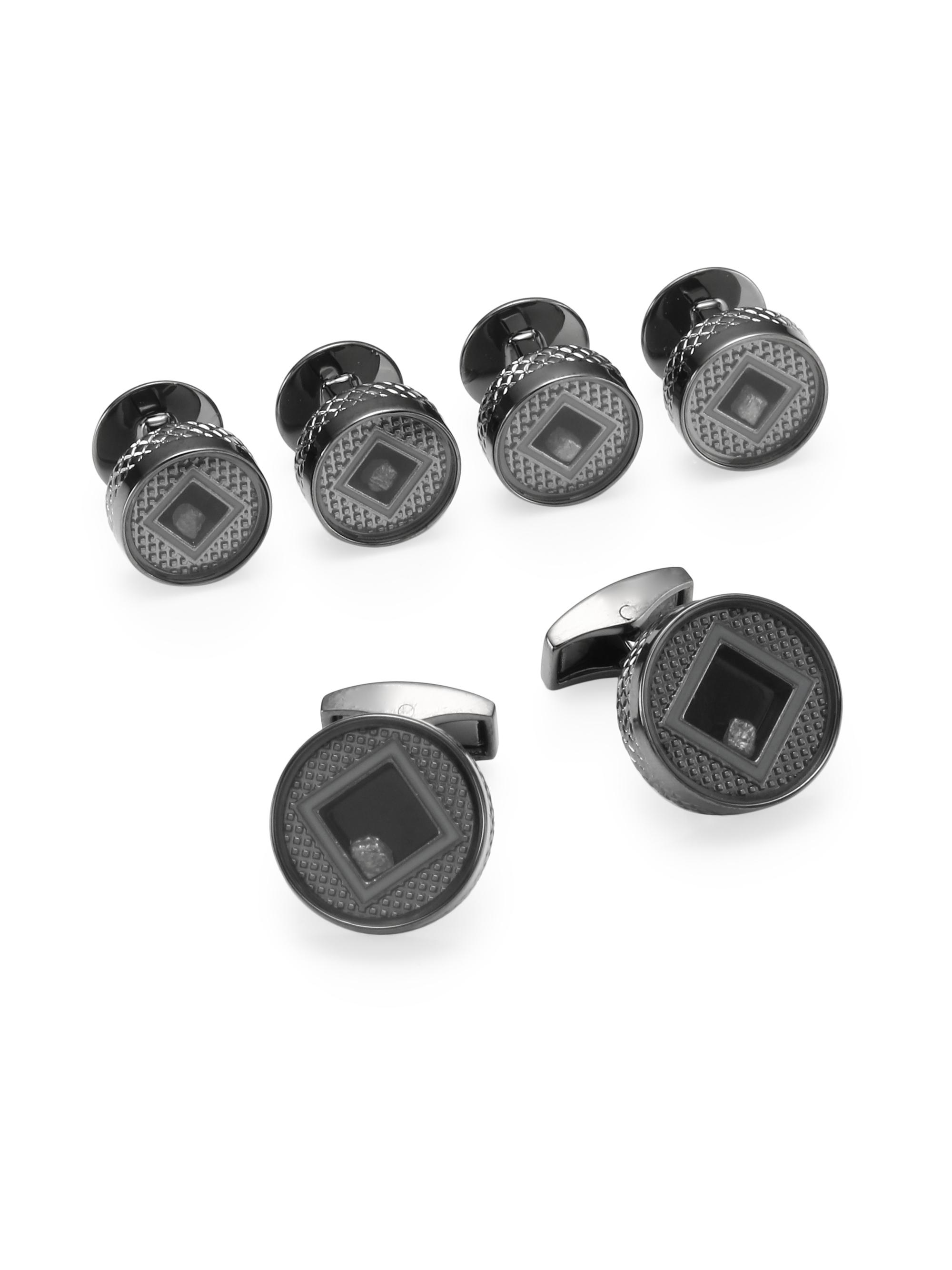Tateossian Men's Six-Piece Cube Shirt Studs and Cufflinks Set
