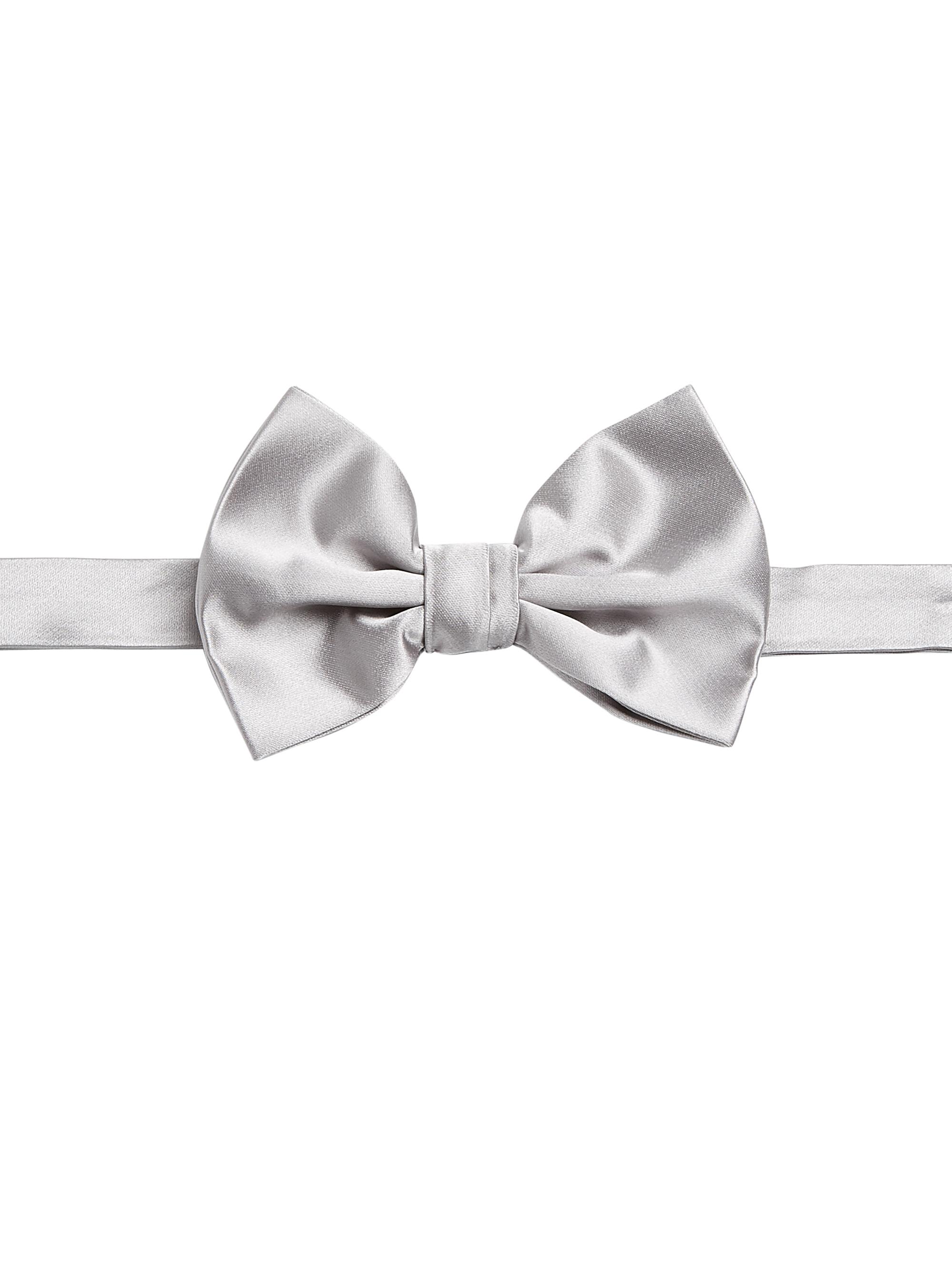 Emporio Armani Men's Silk Bow Tie - Silver