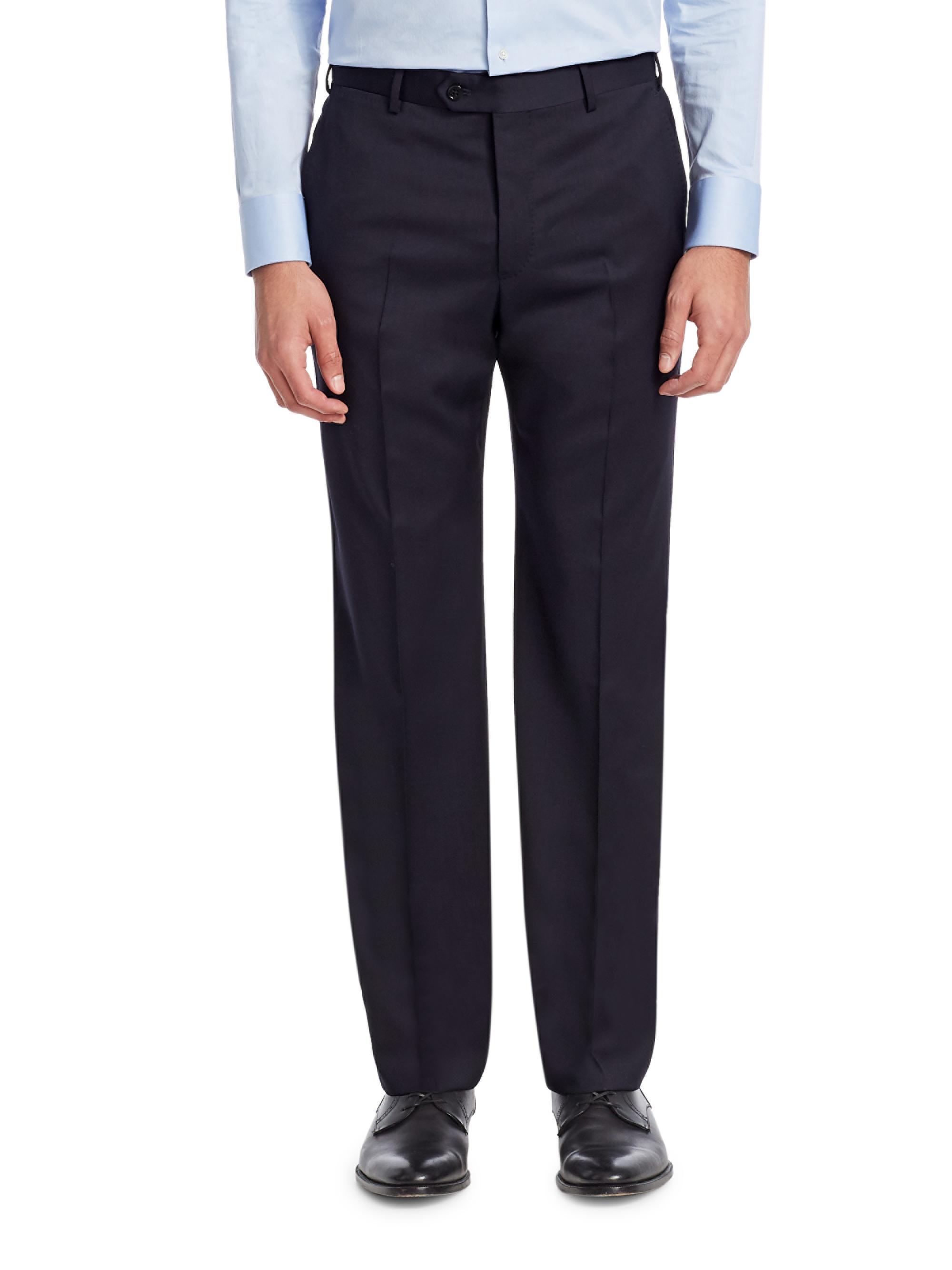 パンツ EMPORIO ARMANI wool slacks Emporio Armani Navy Wool Trousers | Saks Fifth Avenue