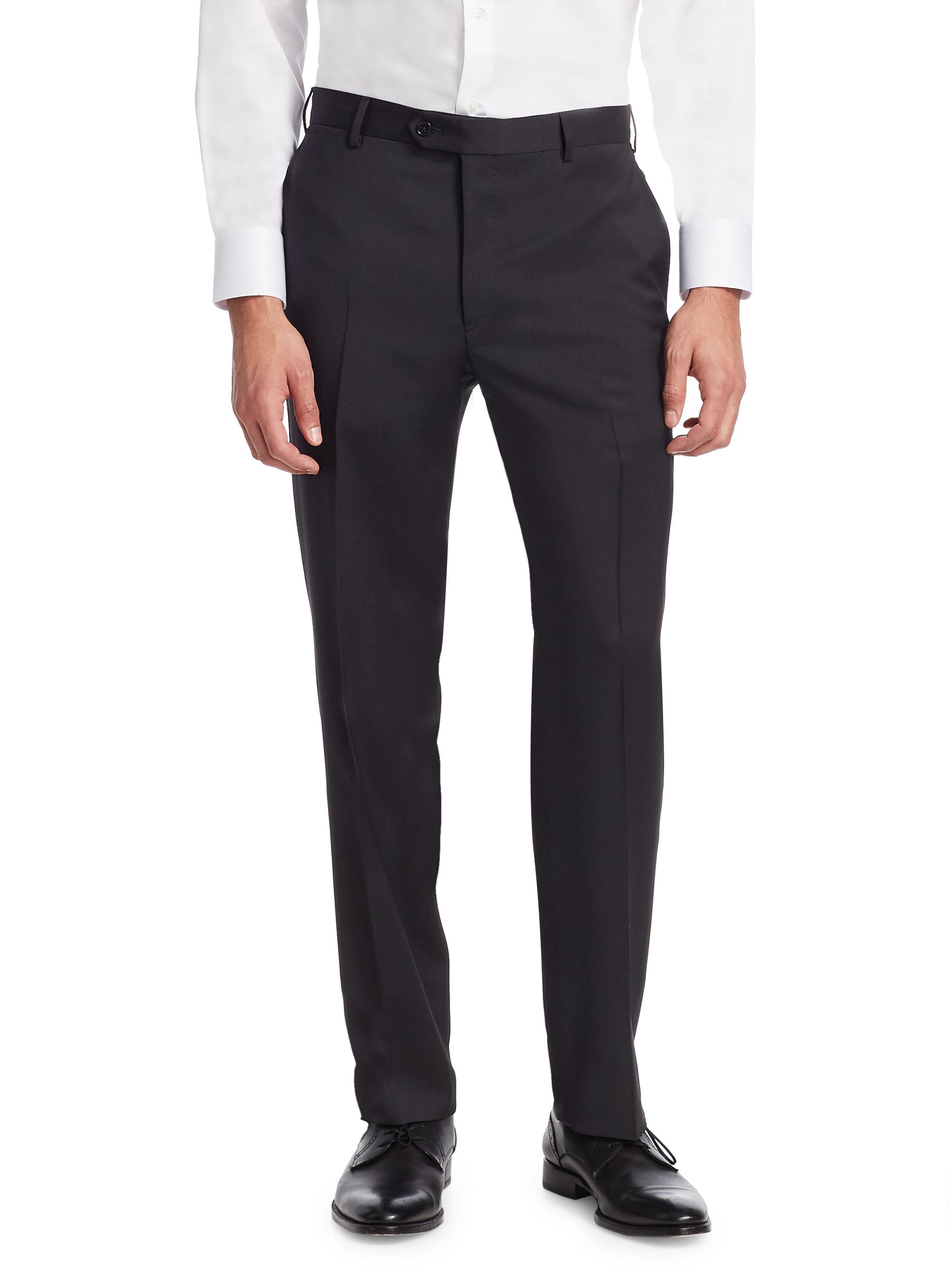 Emporio Armani Navy Wool Trousers | Saks Fifth Avenue