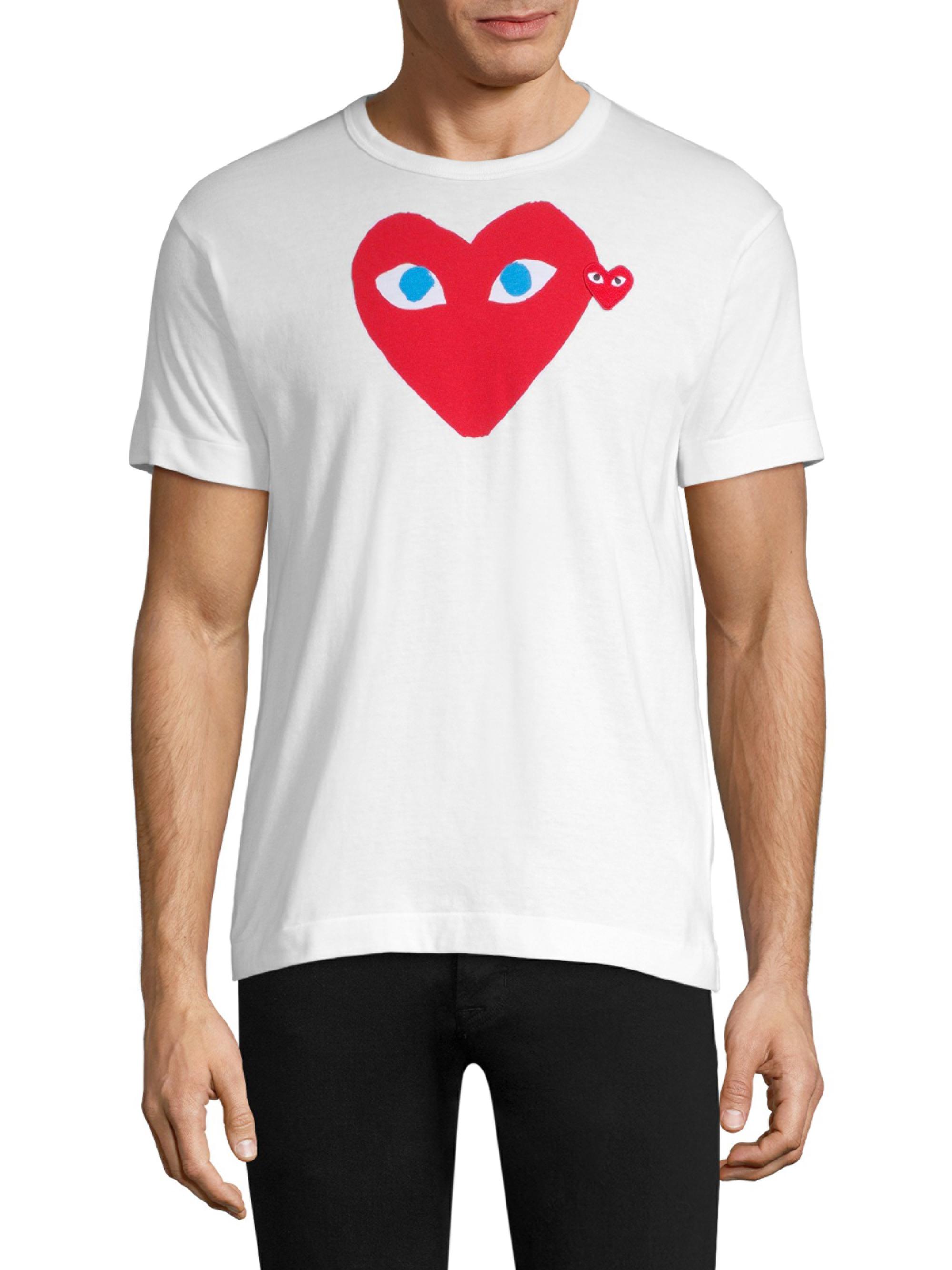 【Comme des Garcons PLAY】Double Heart T-Shirt Comme des Garçons PLAY Double Heart T-Shirt | Saks Fifth Avenue