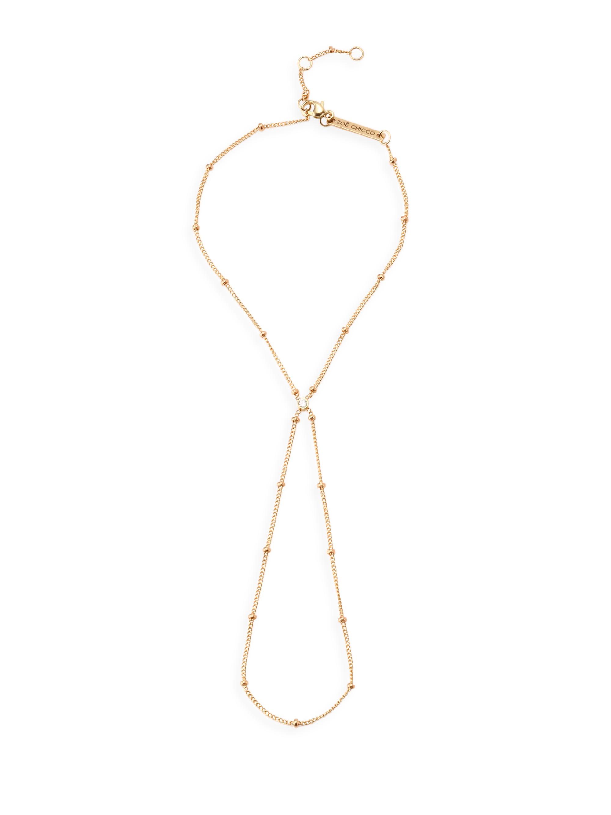 ZOE CHICCO Women's 14K Gold & Diamond Adjustable Hand Chain - Yellow Gold