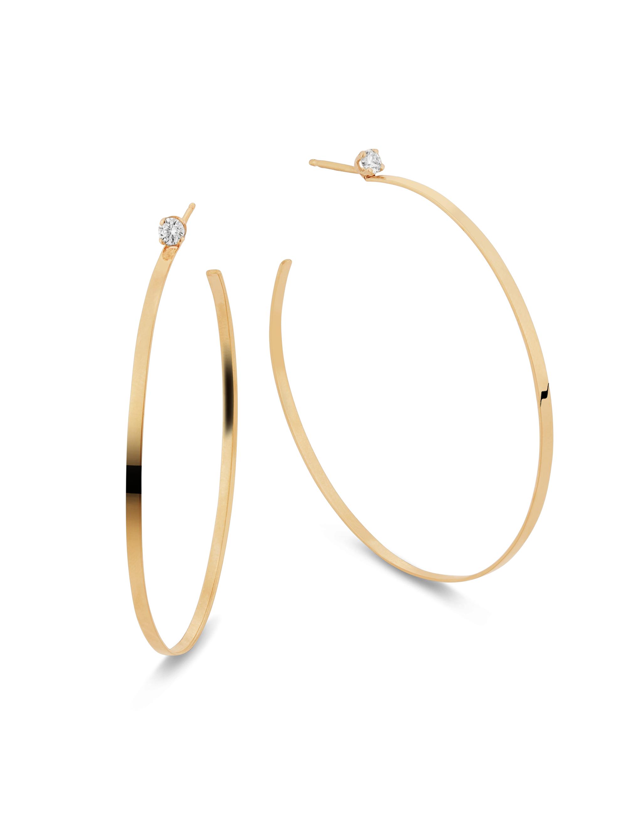 Lana Women's Sunrise Diamond Hoop Earrings - Gold