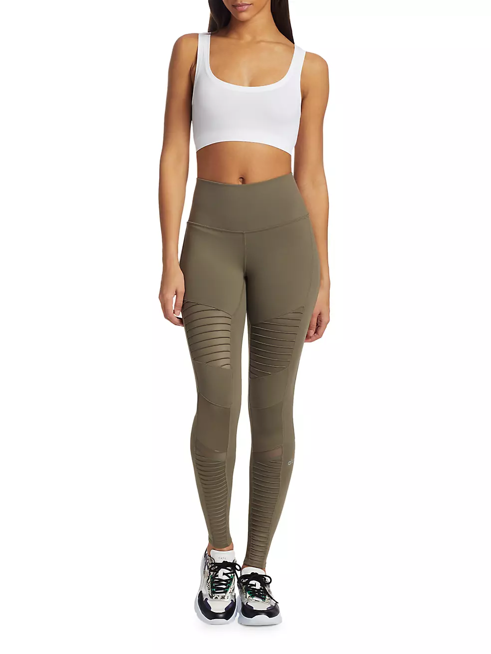 High-Waist Moto Legging in Olive Branch by Alo Yoga