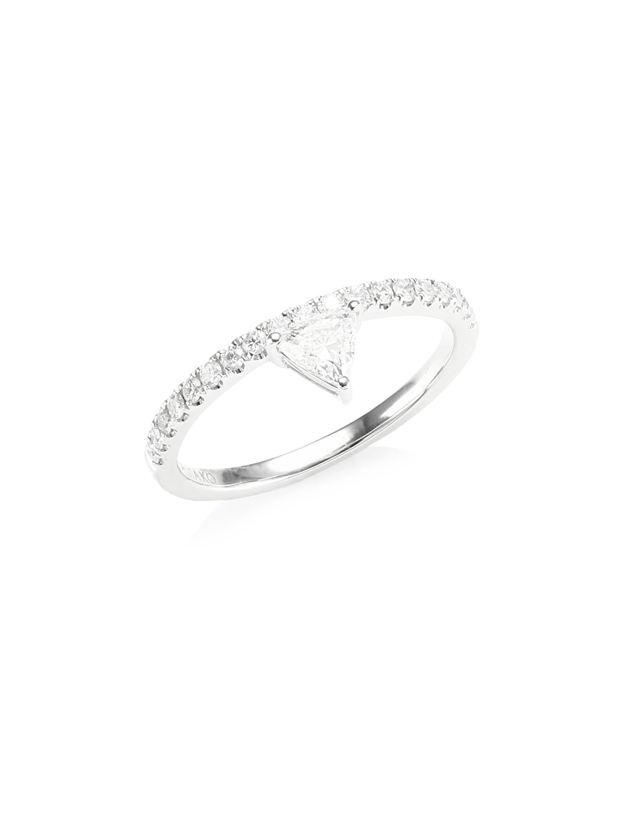 Anita Ko Women's Diamond White Gold Triangle Ring - White Gold