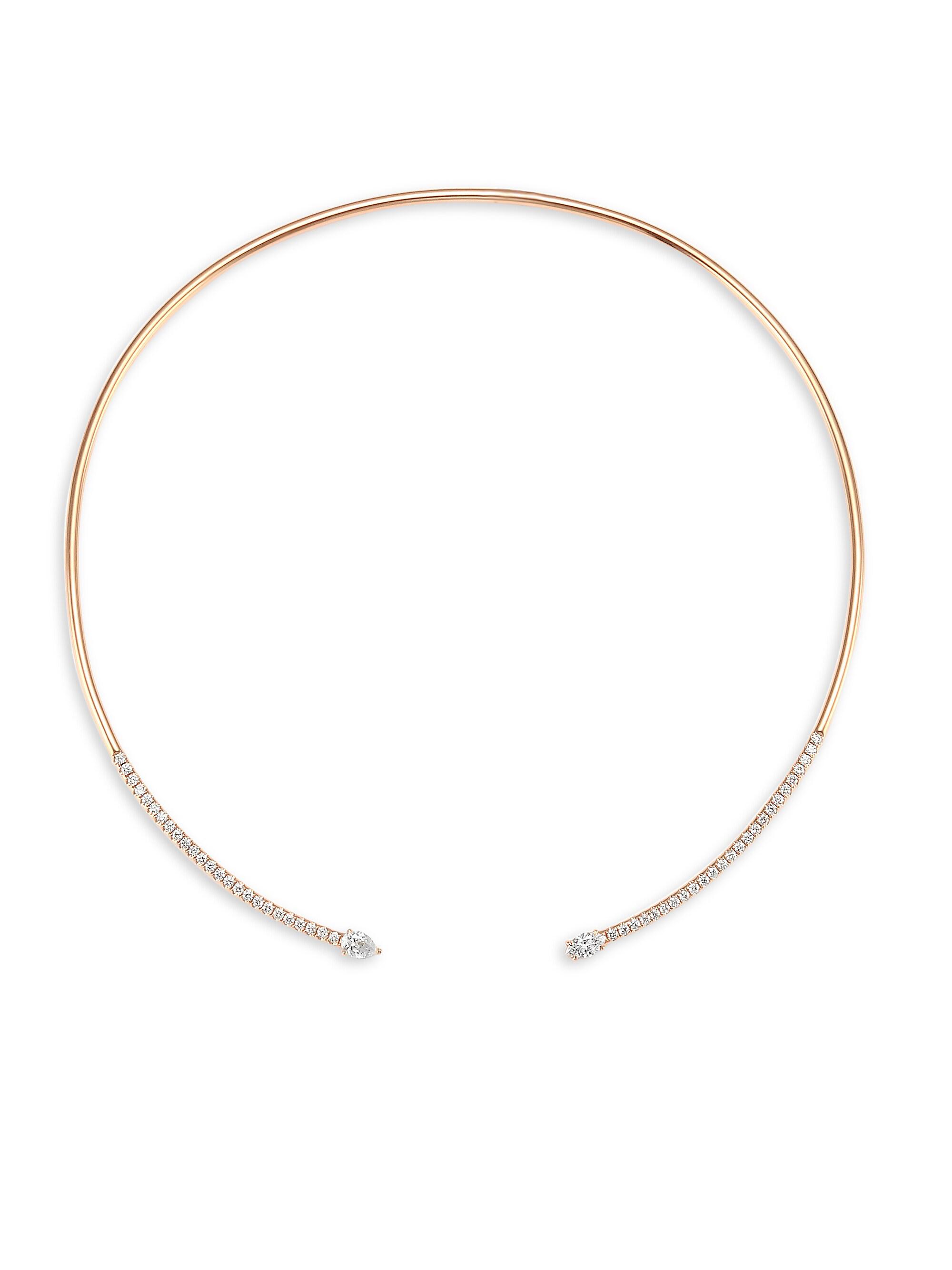 Anita Ko Women's 18K Gold & Diamond Marquis Pavé Split Choker - Rose Gold