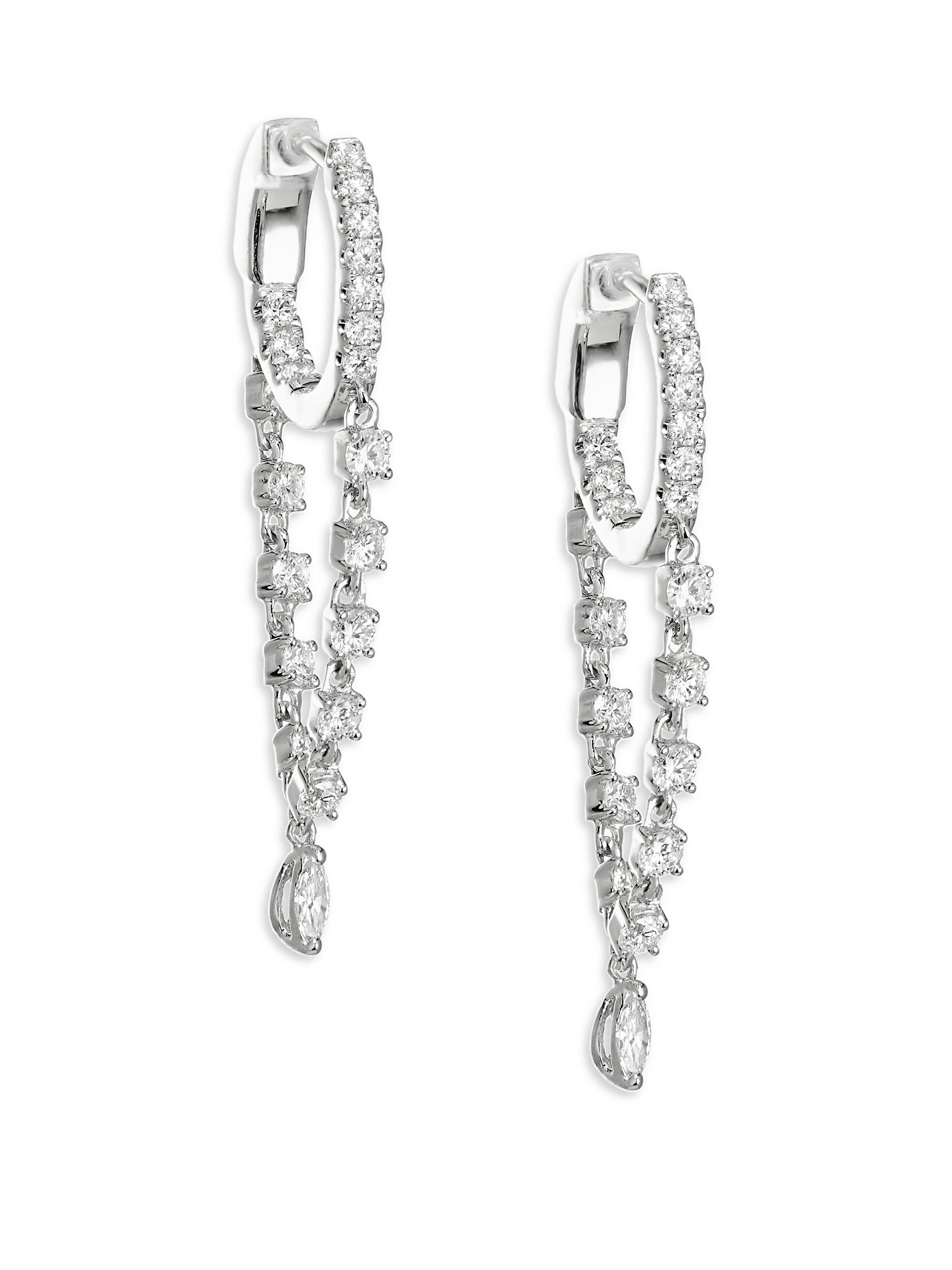 Anita Ko Women's 18K Gold & Diamond Sienna Huggie Hoops - White Gold