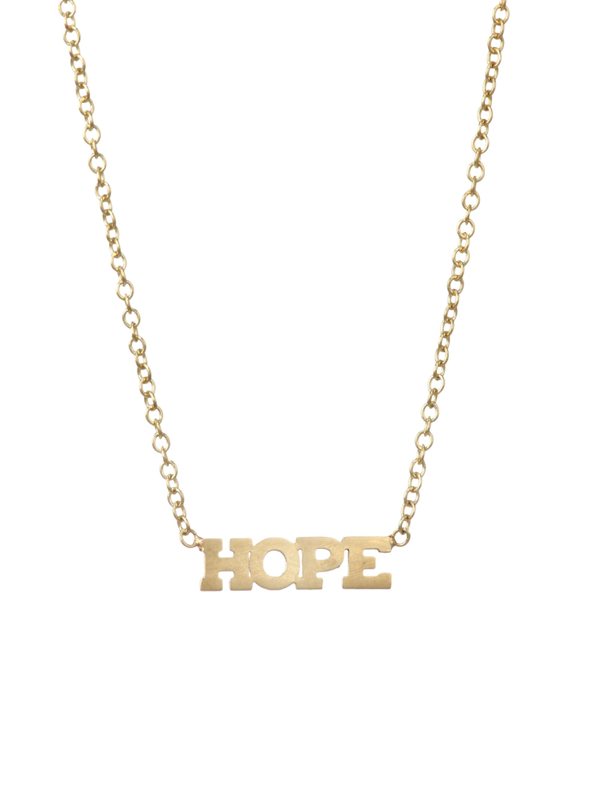 ZOE CHICCO Women's Itty Bitty 14K Gold HOPE Necklace - Yellow Gold