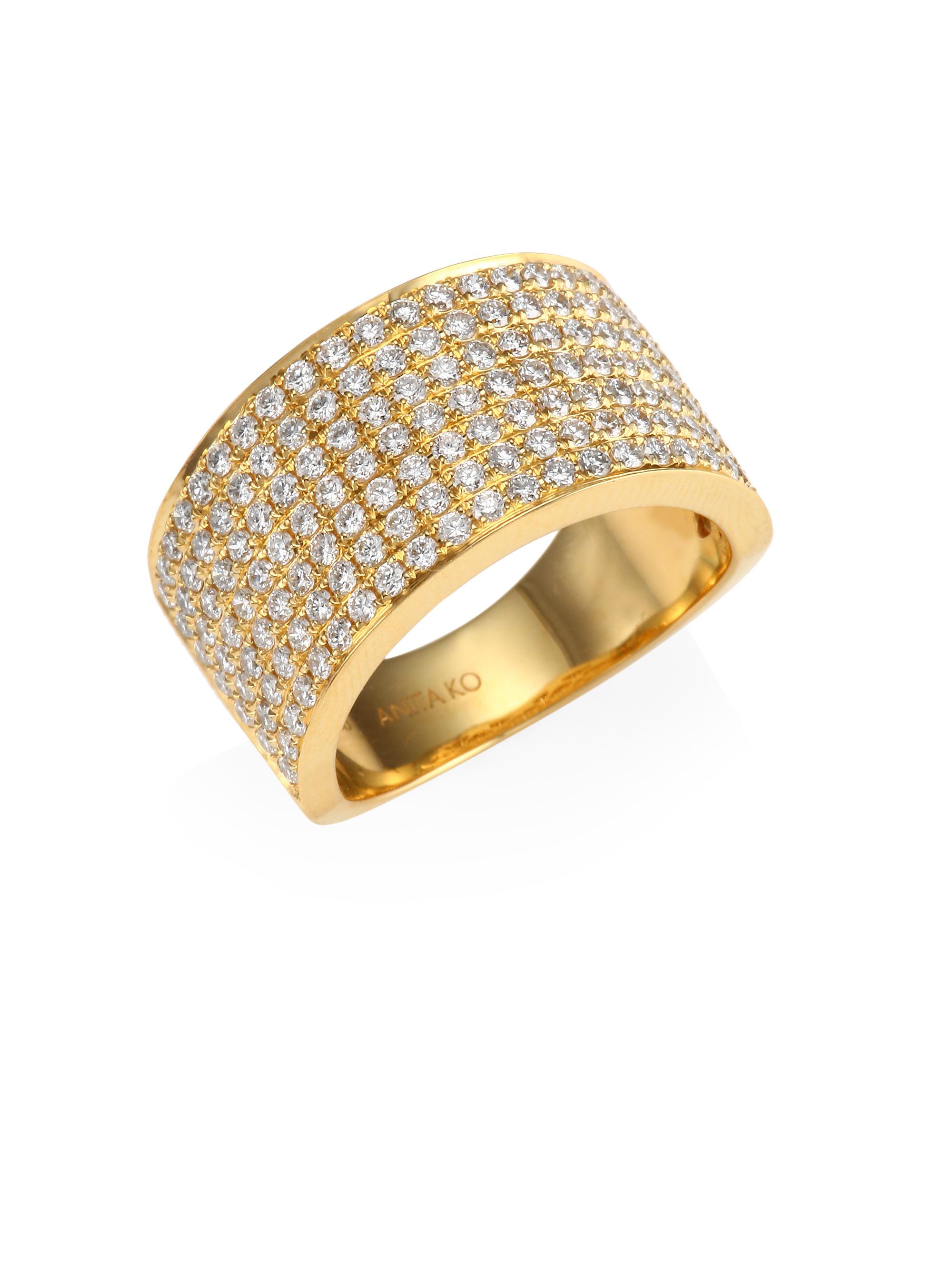 Anita Ko Women's Diamond 18K Gold Marlow Band Ring - Gold