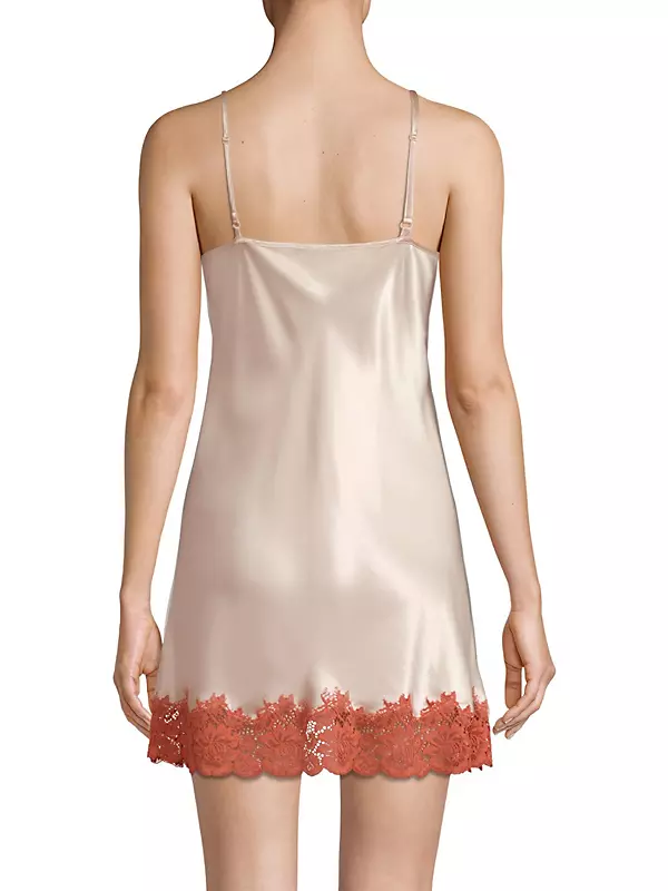 Lace-Trimmed Silk Chemise