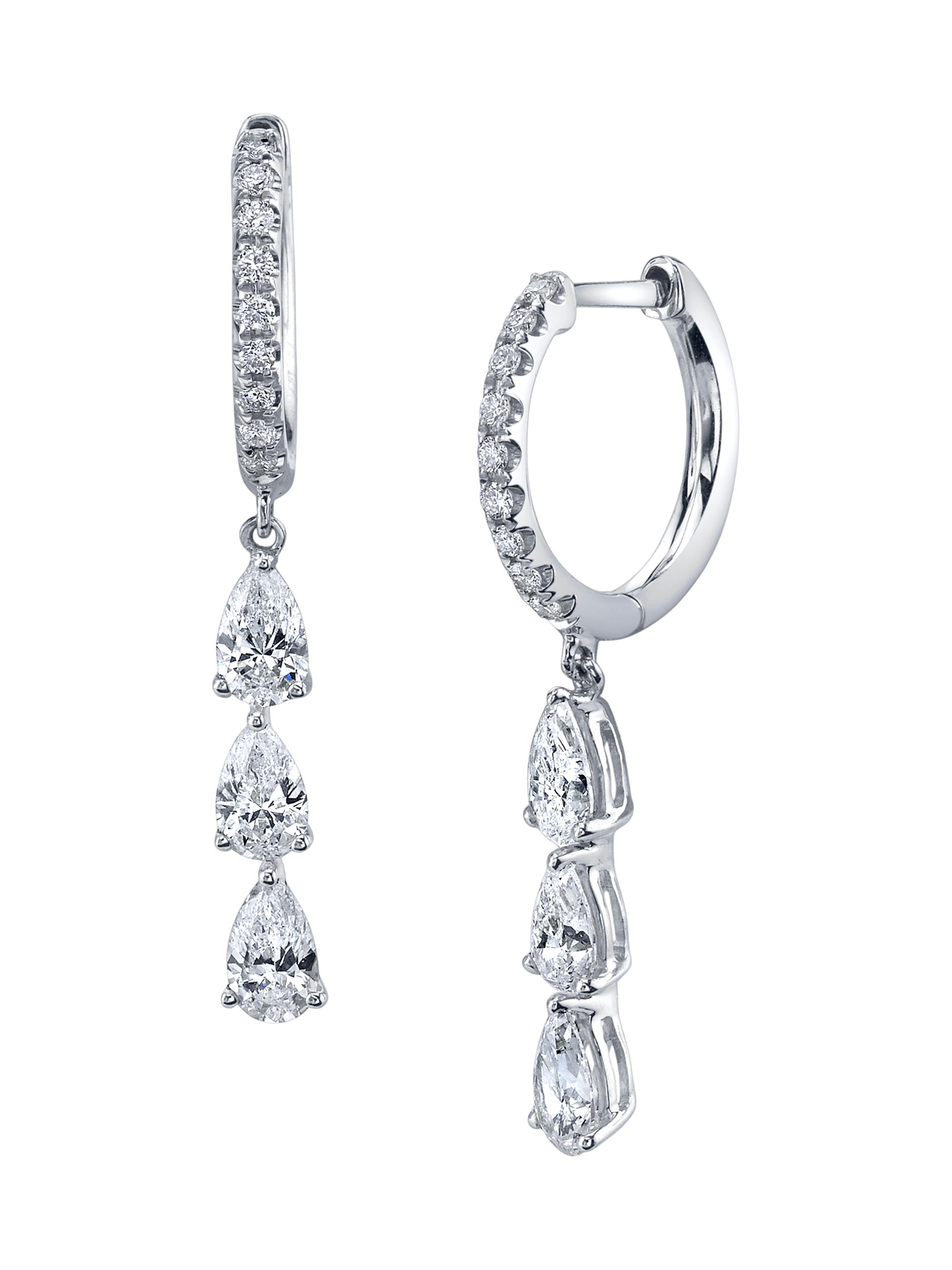 Anita Ko Women's Huggies 18K White Gold & 1.3 TCW Diamond Drop Earrings - White Gold