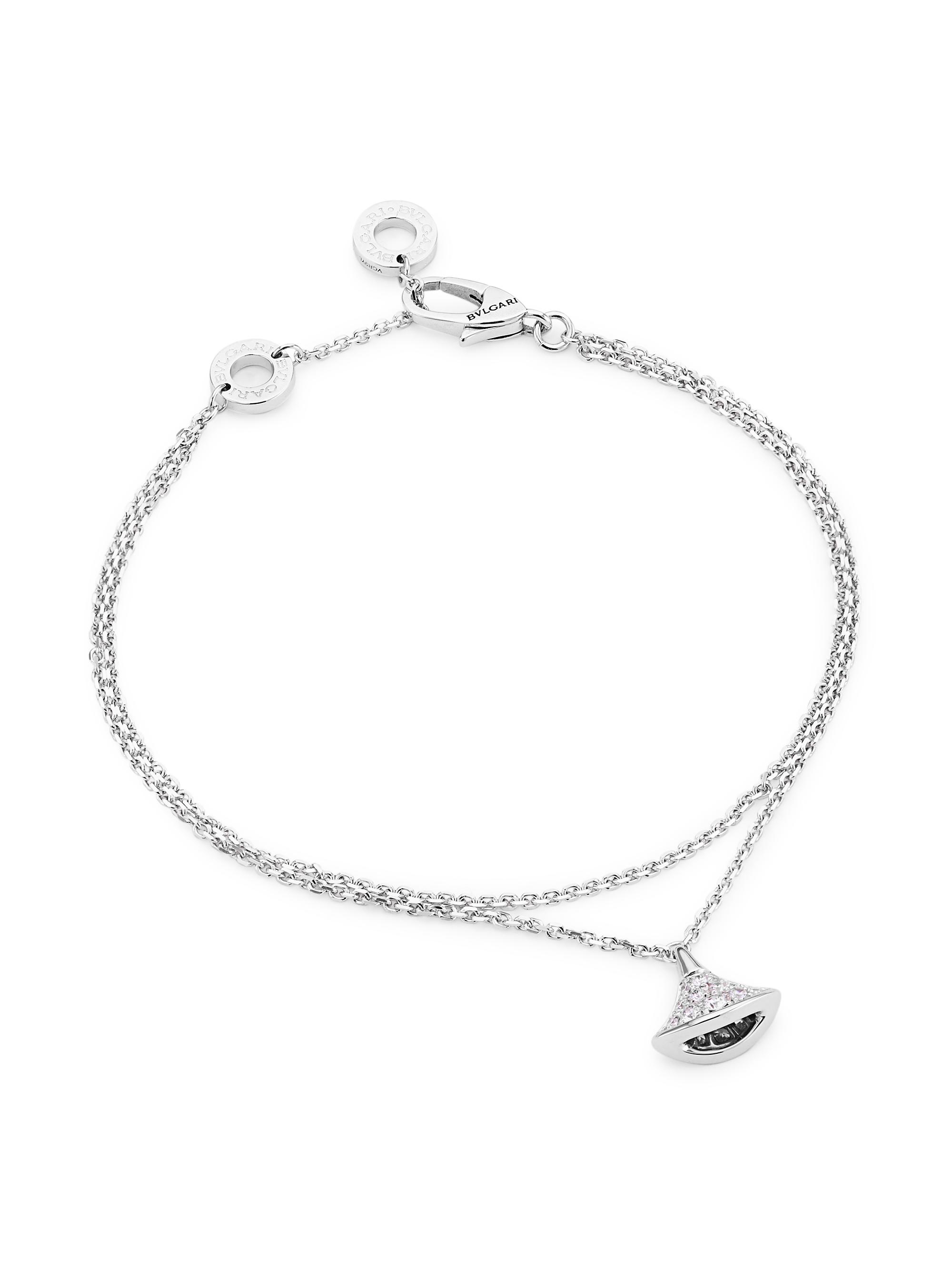 BVLGARI Women's Divas' Dream 18K White Gold & Diamond Pavé Pendant Double-Strand Bracelet - White Gold
