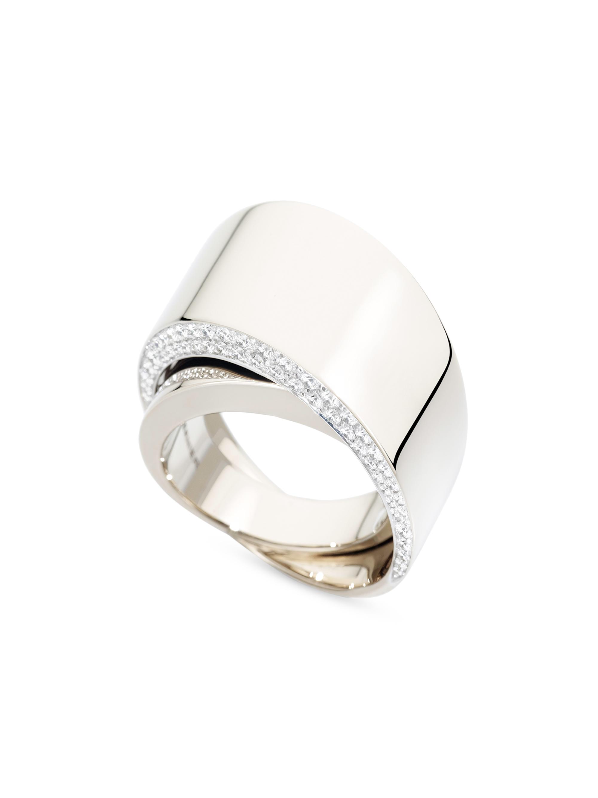 Vhernier Women's Tourbillon 18K White Gold & 1.06 TCW Diamond Wrap Ring - Silver