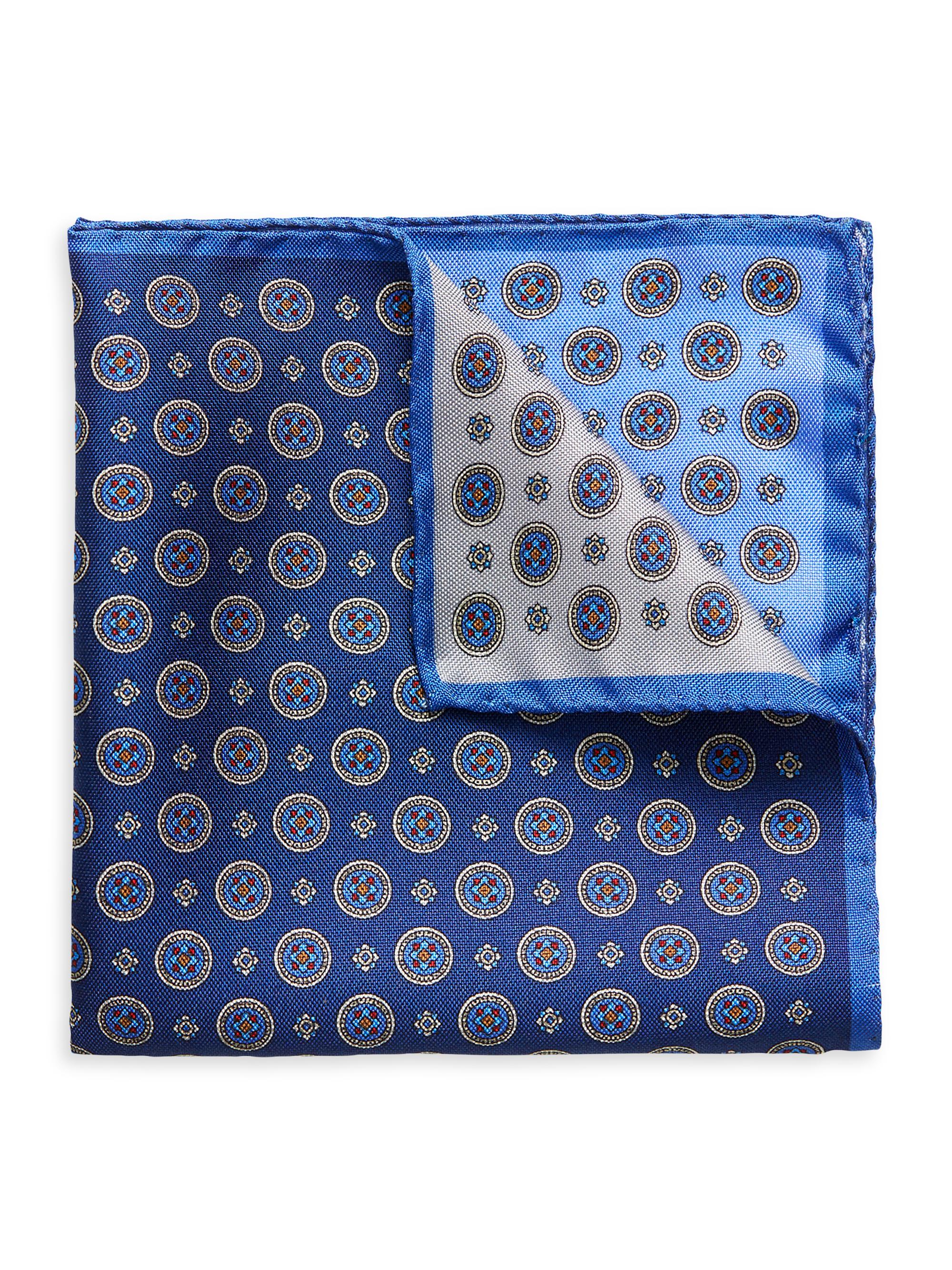 Eton Men's Silk Pocket Square - Blue