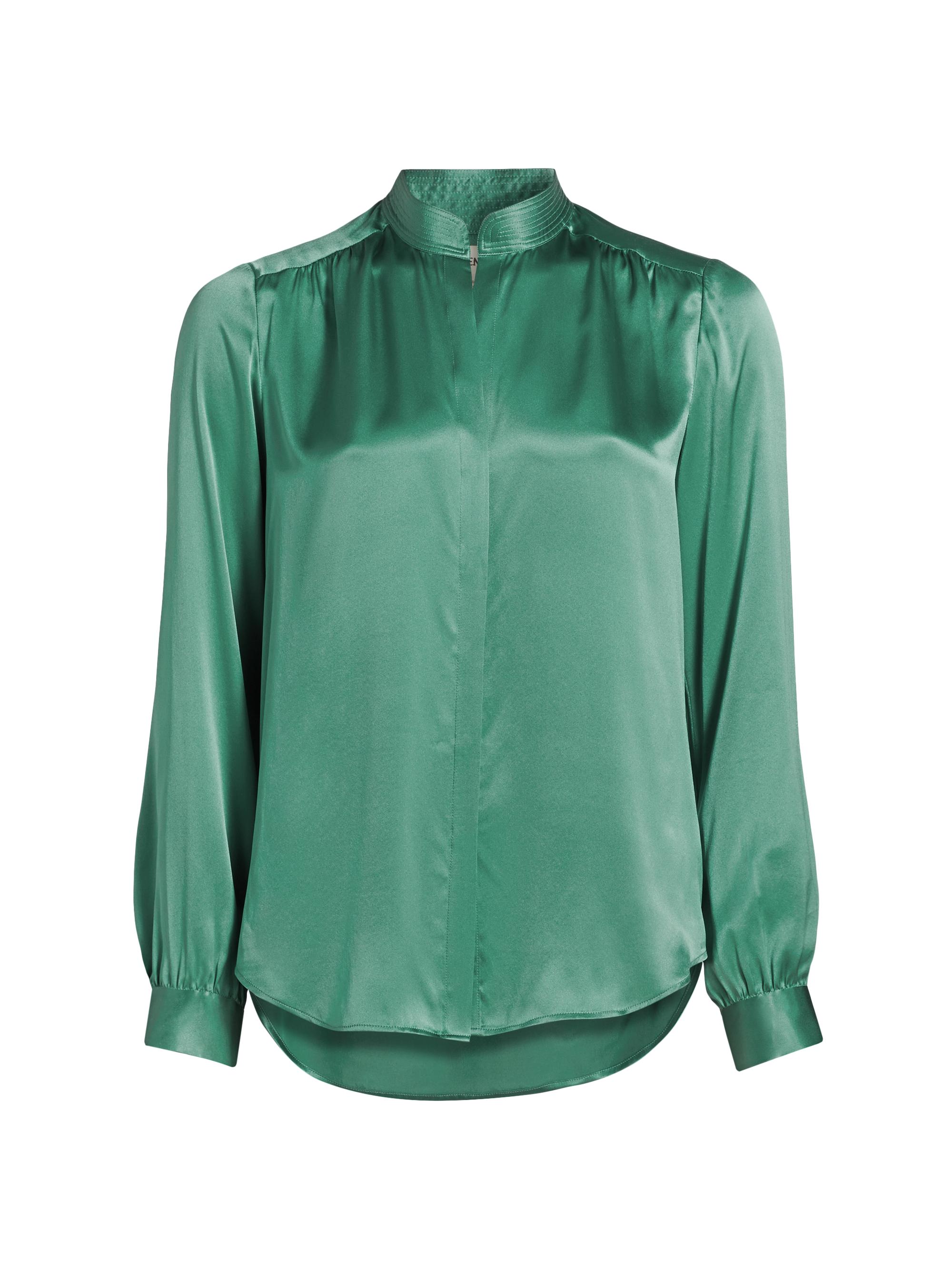 L'AGENCE Women's Bianca Silk Charmeuse Blouse - Eucalyptus