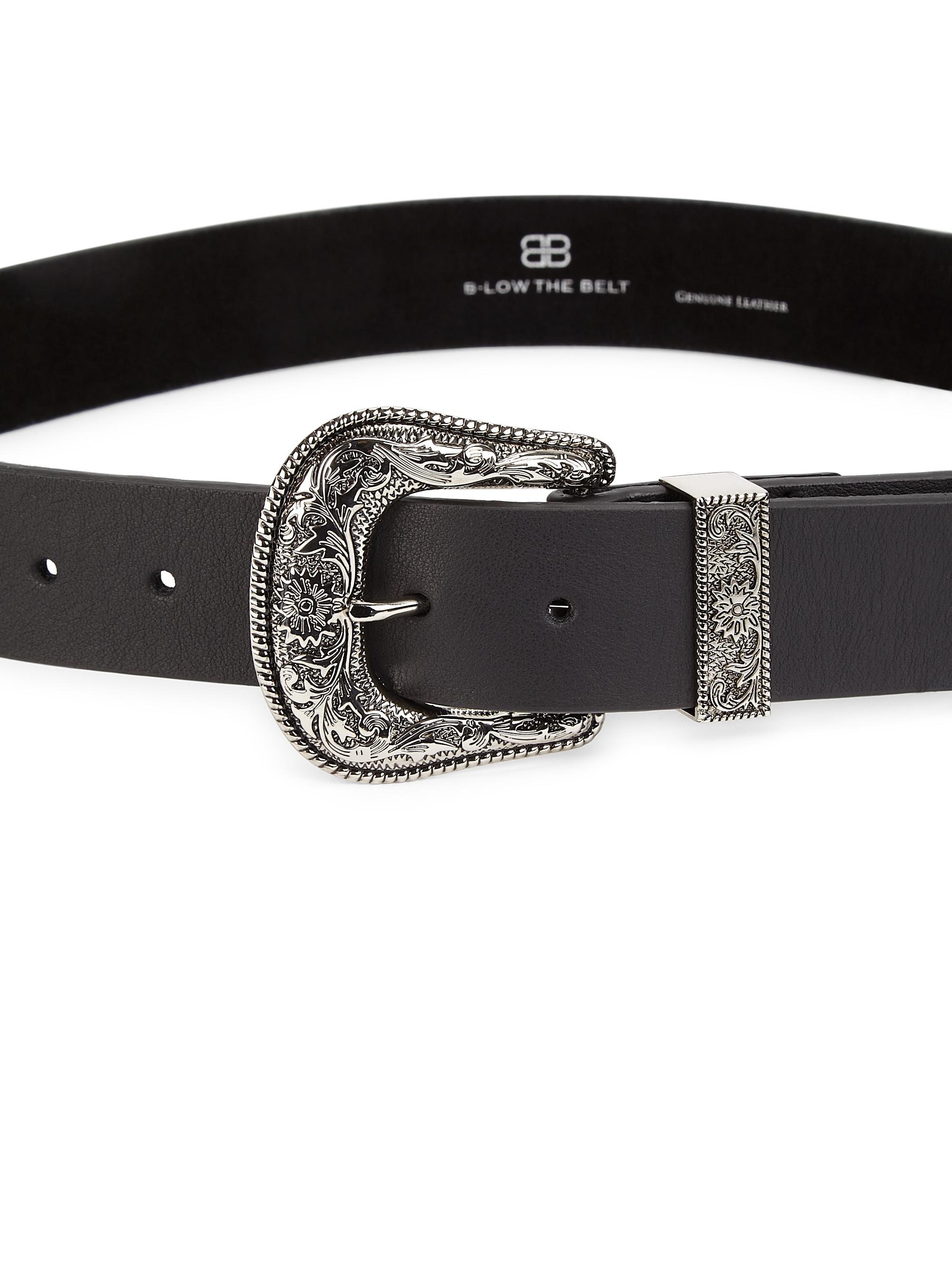 B-Low the Belt Frank Hip Belt in Black / Silver B-Low The Belt Frank Leather Single Buckle Belt | Saks Fifth  main image 3
