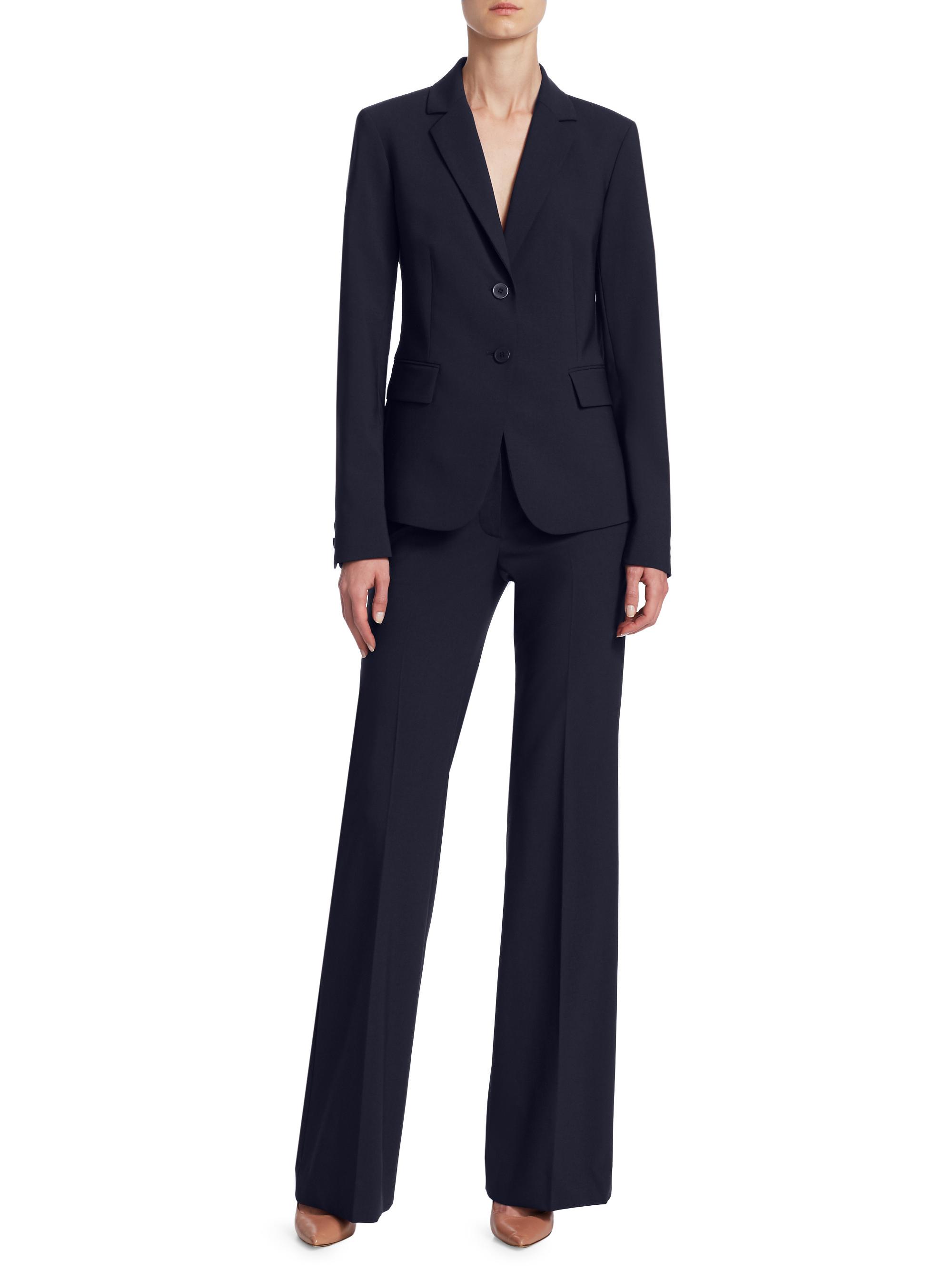 00s archive theory wool BLACK フレア slacks Theory Stretch Wool Straight Full-Length Trousers | Saks