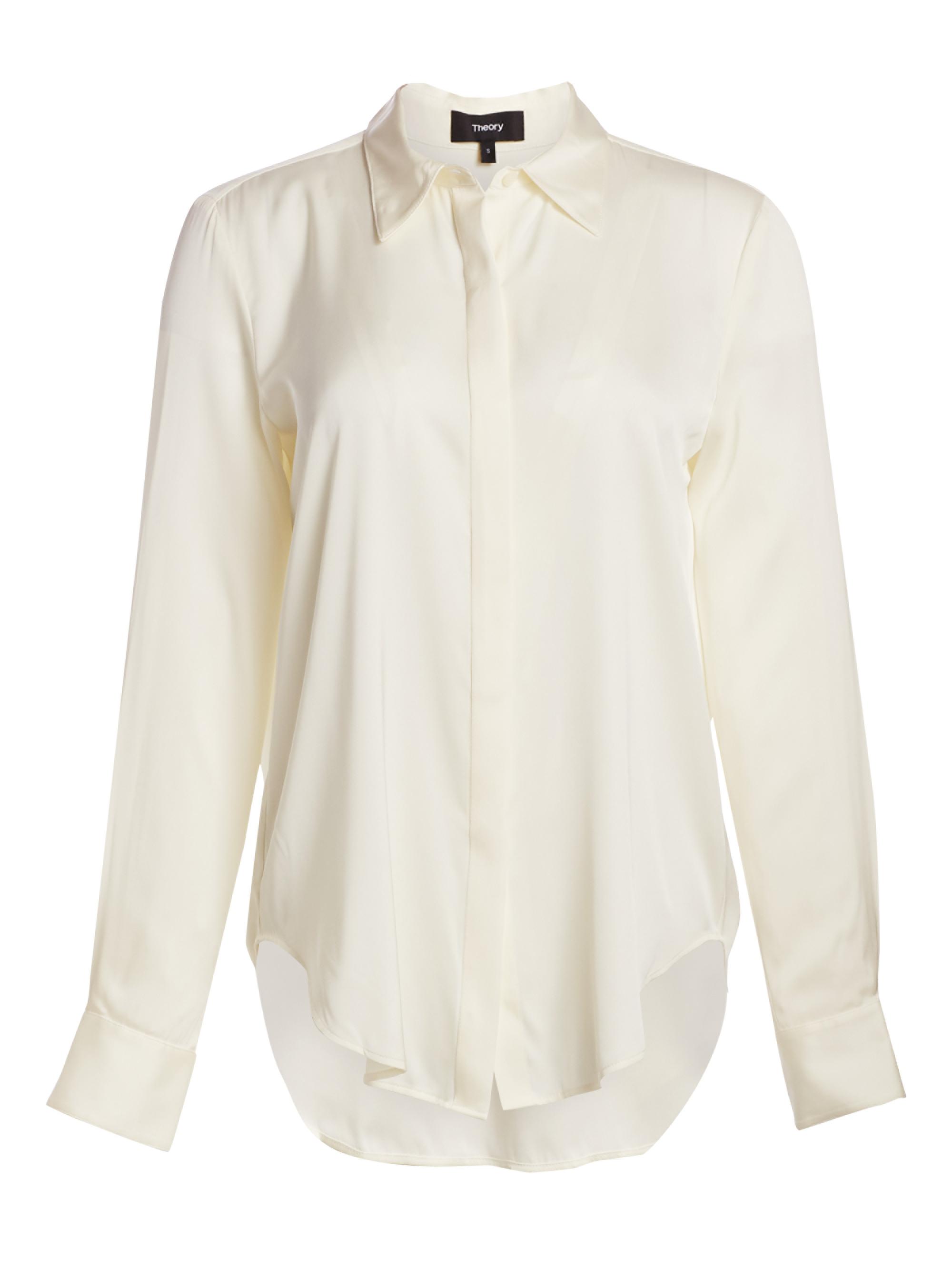Theory Sunaya Silk Blouse | Saks Fifth Avenue