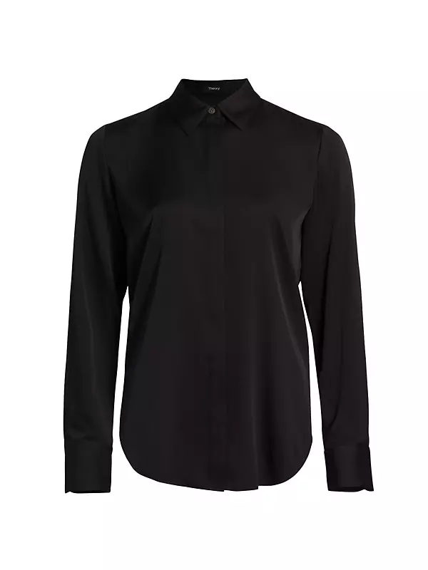 Gilded Intent Hook & Eye Closure Top - Women's Shirts/Blouses in Washed  Black