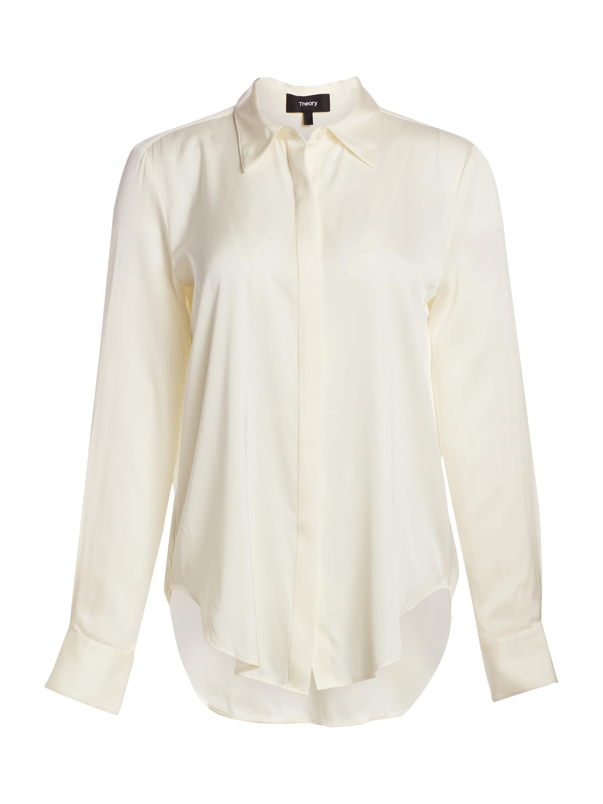 Theory Sunaya Silk Blouse | Saks Fifth Avenue